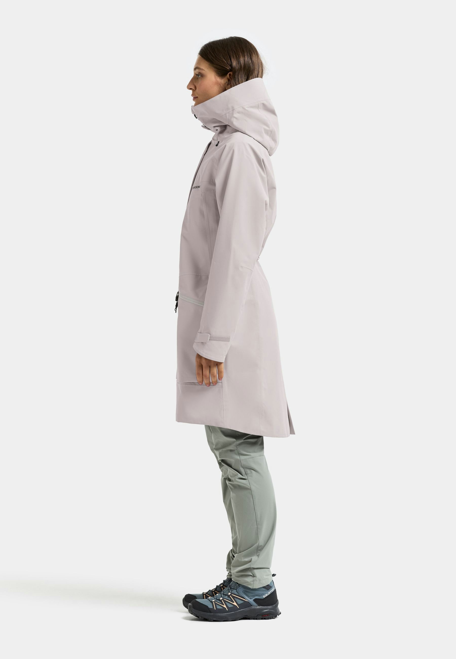 Didriksons Parka Damen Übergangsjacke Mantel Wasserdicht ILMA mit Kapuze mit Taschen
