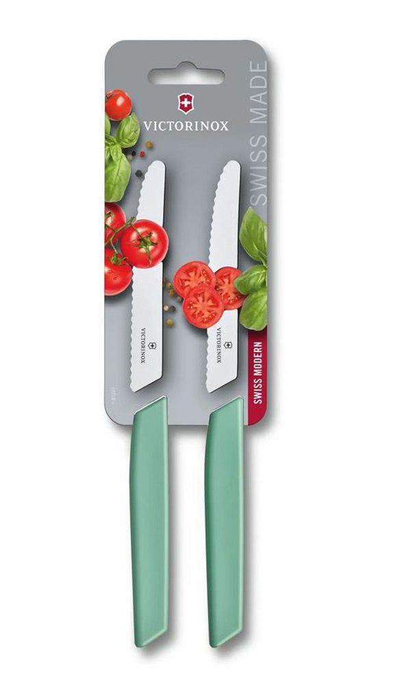 2-teilig mint-grün Tafelmesser-Set, Tomaten- Modern Swiss und Tomatenmesser Victorinox