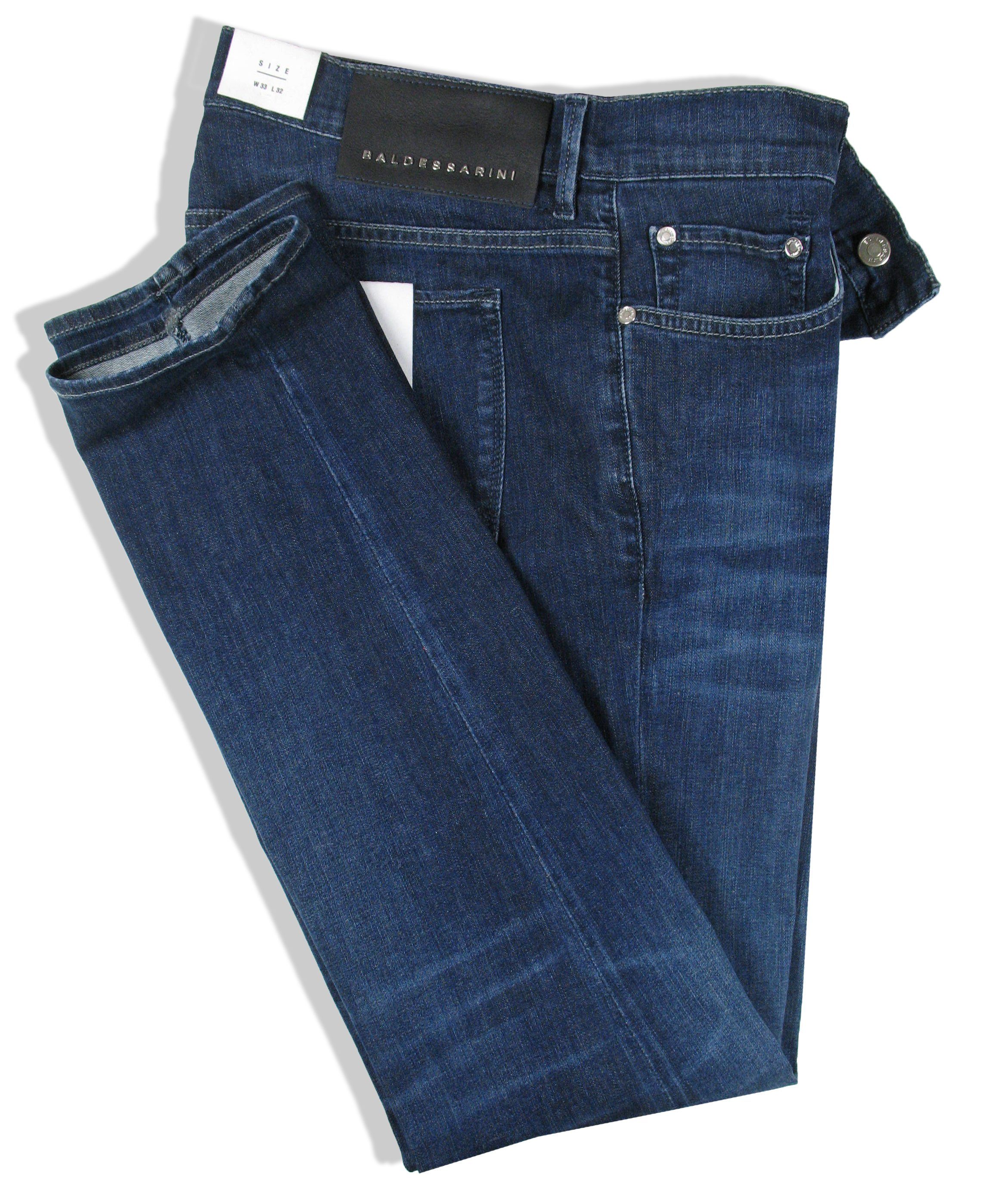 BALDESSARINI 5-Pocket-Jeans John Blue Stretch Used Denim Iconic Ocean