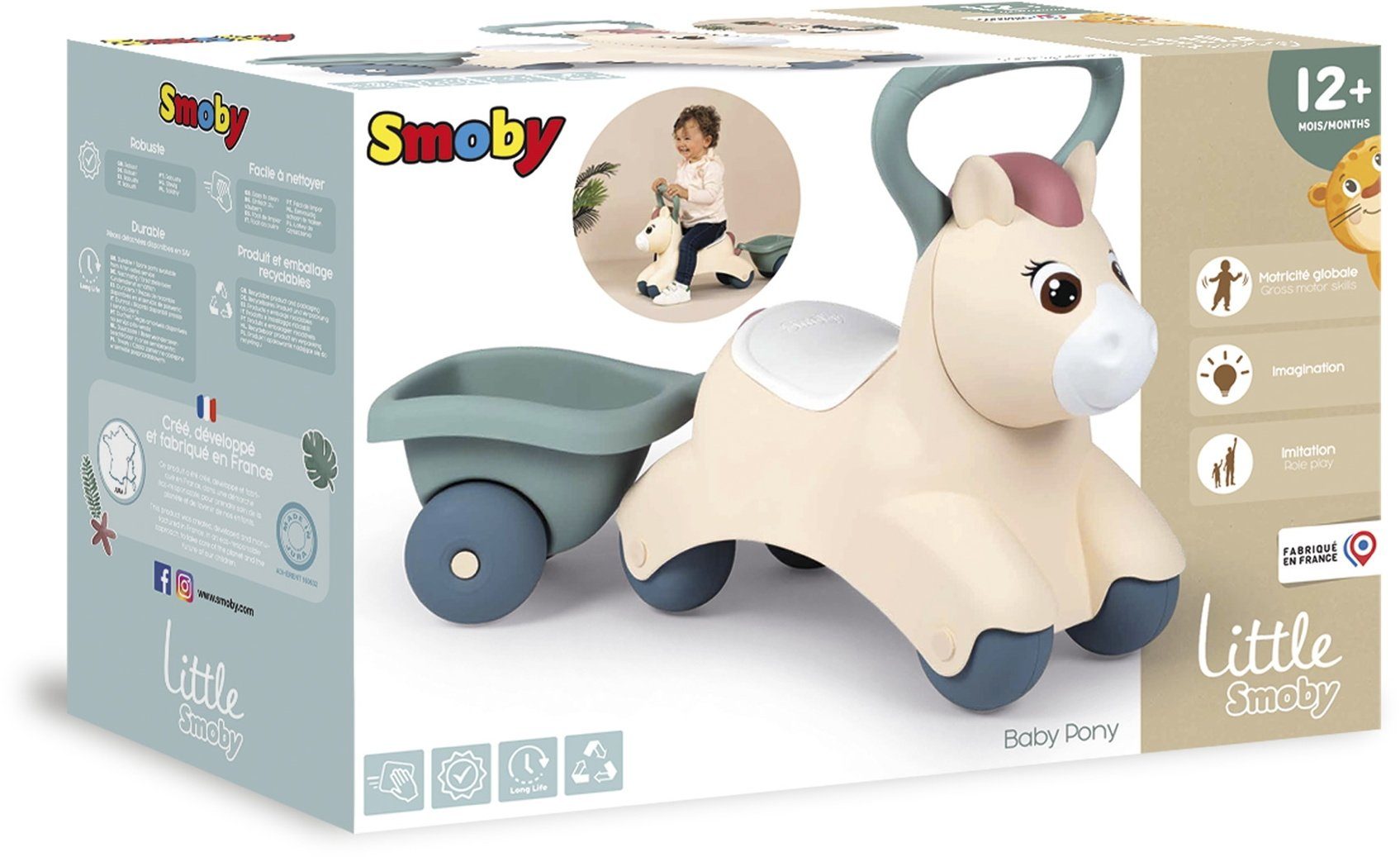 Smoby Rutscherauto Outdoor Spielzeug Rutscherfahrzeug Little Baby-Pony 7600140502