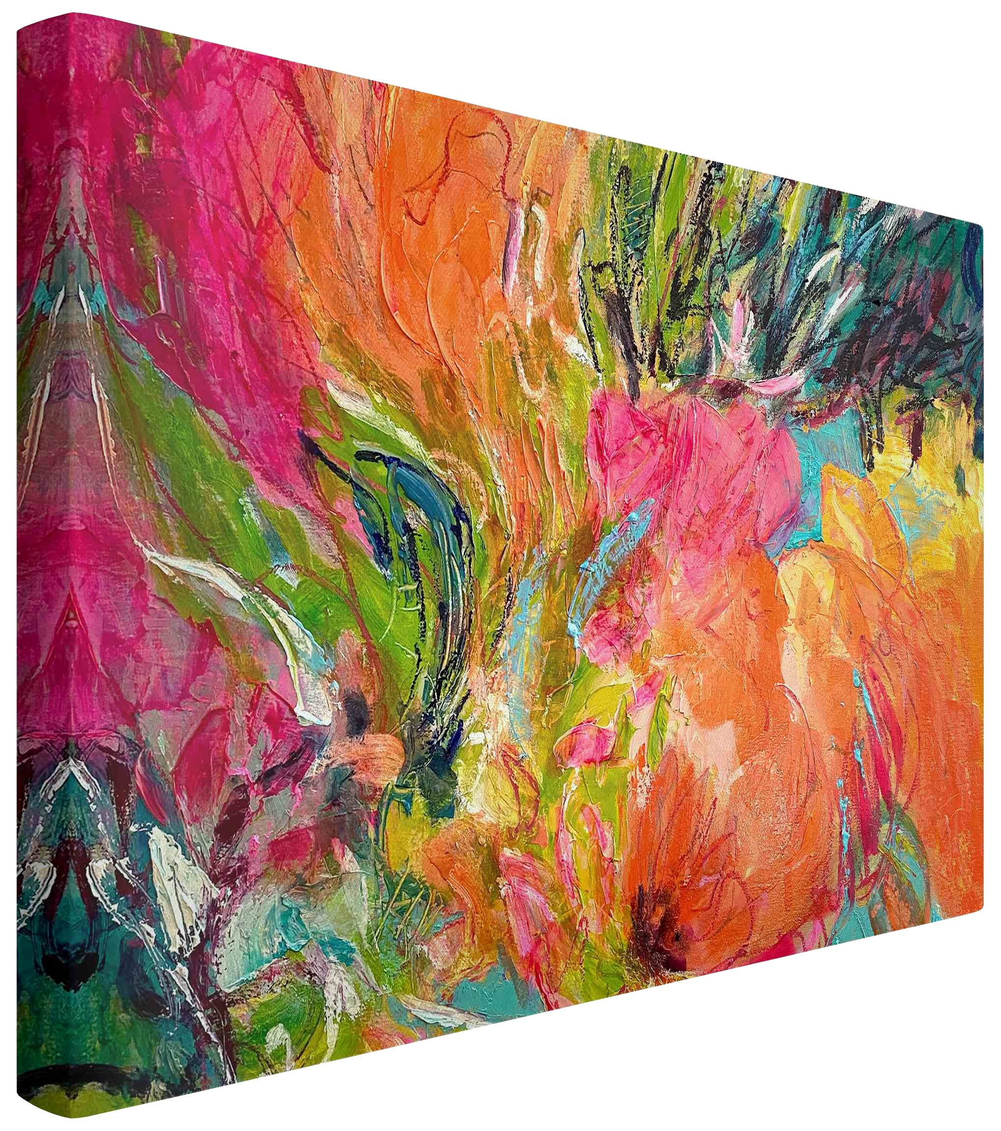 Bilderdepot24 Leinwandbild Akustikbild Abstrakt Modern Blumen günstig online kaufen