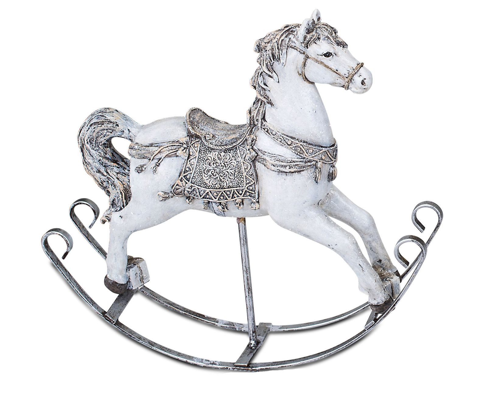 formano Dekofigur Schaukelpferd Weihnachtsdeko 25cm Kunststein Figur Handbe günstig online kaufen
