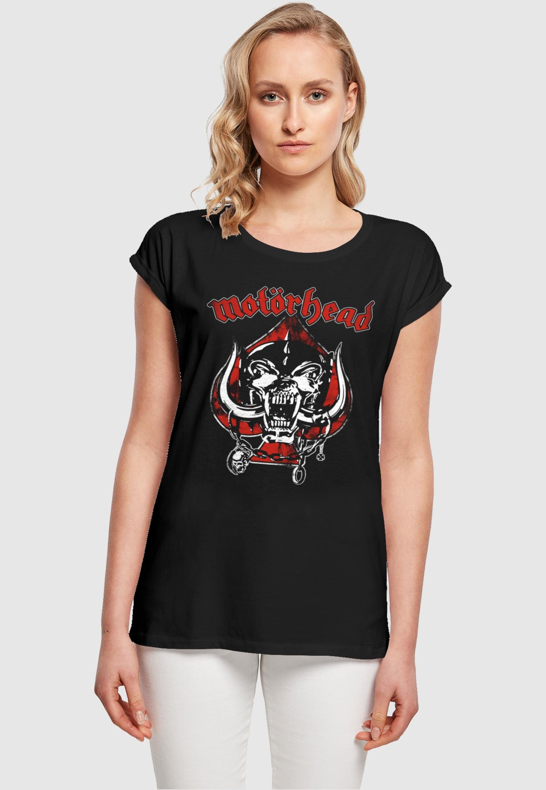 Warpig T-Shirt Merchcode Motorhead black Shoulder Ladies Damen Tee Extended - Spade (1-tlg)