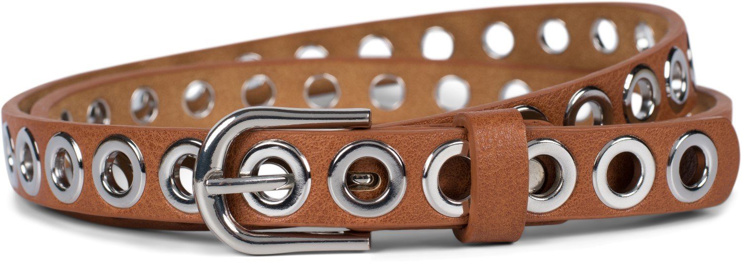 styleBREAKER Nietengürtel Schmaler Gürtel mit Lochnieten günstig online kaufen