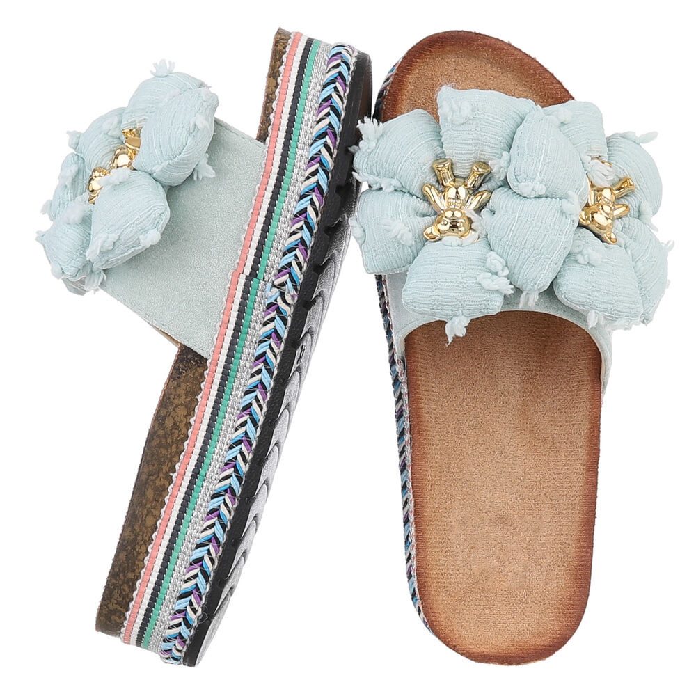 Ital-Design Stylische Damen-Sandalen mit Blumen und günstig online kaufen