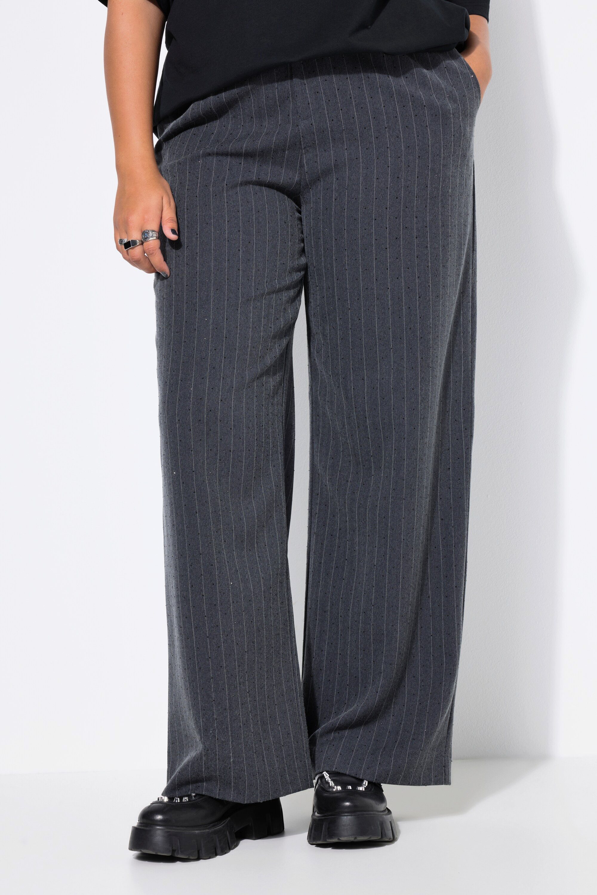 Studio Untold Funktionshose Nadelstreifen-Hose Wide Legs High Waist günstig online kaufen