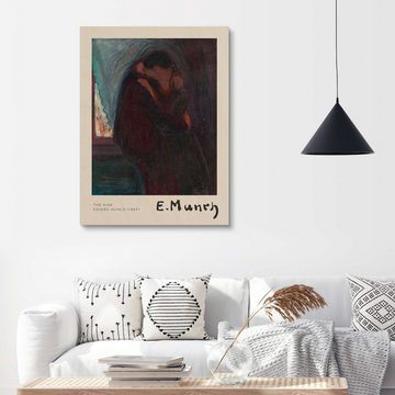 Posterlounge Holzbild Edvard Munch, The Kiss, Wohnzimmer Malerei