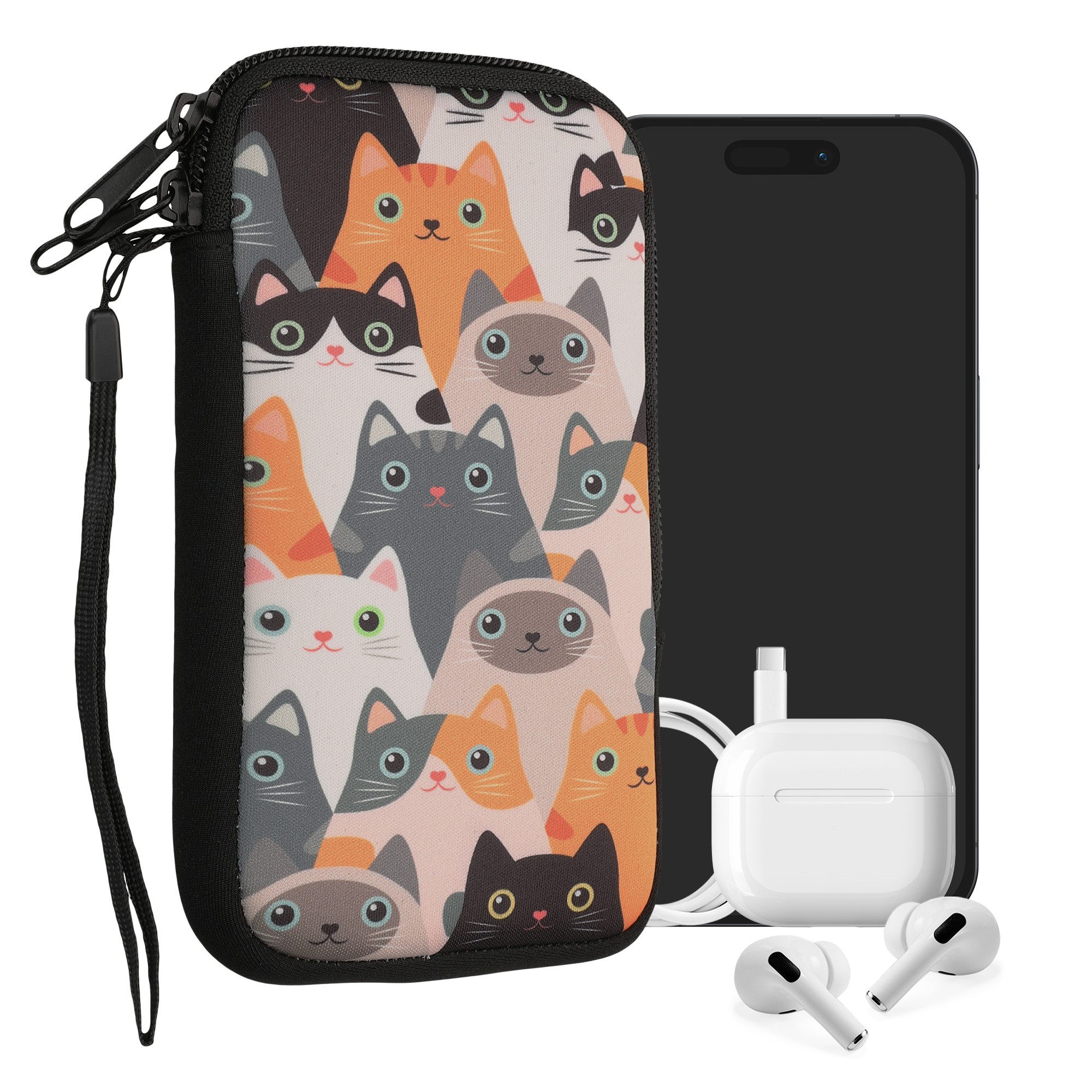 kwmobile Handytasche Handytasche für Smartphones L - 6,5" (1-tlg), Neopren Handy Tasche Hülle Cover Case Schutzhülle