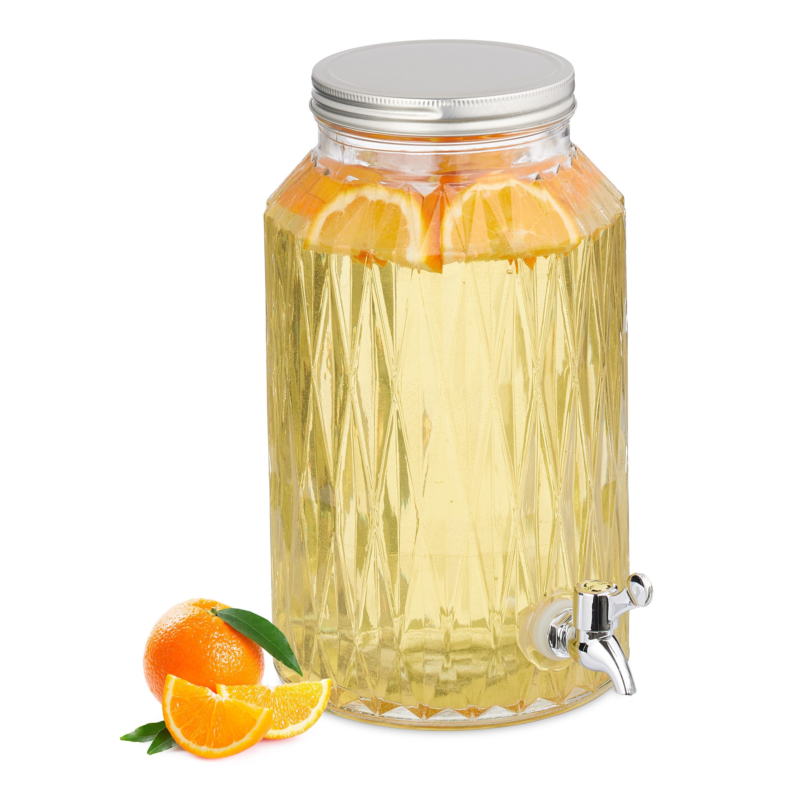 relaxdays Getränkespender 5 Liter Rauten Desig