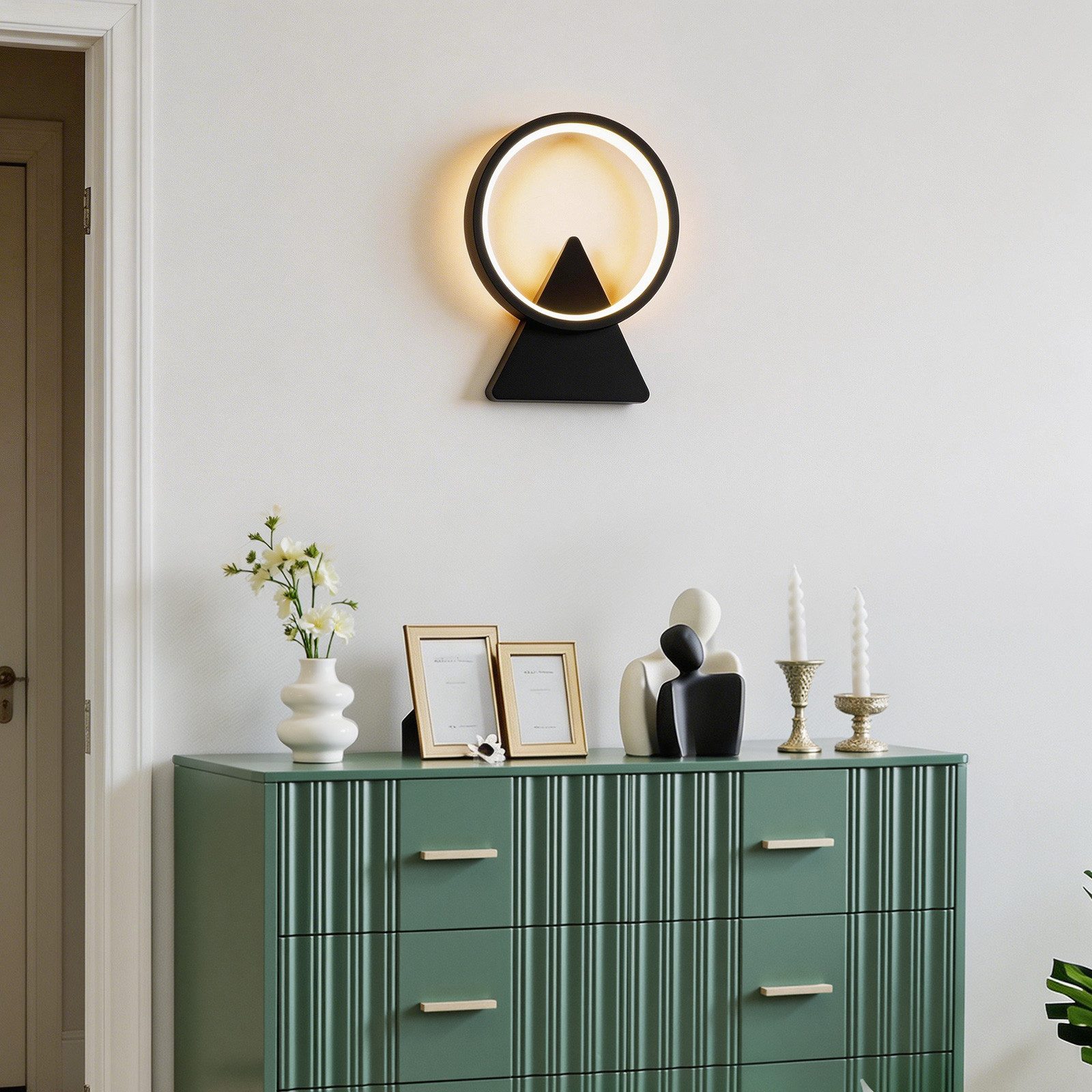 BlingBin Wandleuchte 8 W runde LED Wandlampe 3000 K warmweiß, 800 lm, Innenbeleuchtung, LED fest integriert, Warmweiß, Innen Wandbeleuchtung für Wohnzimmer, Sch – Bild 4 von 5