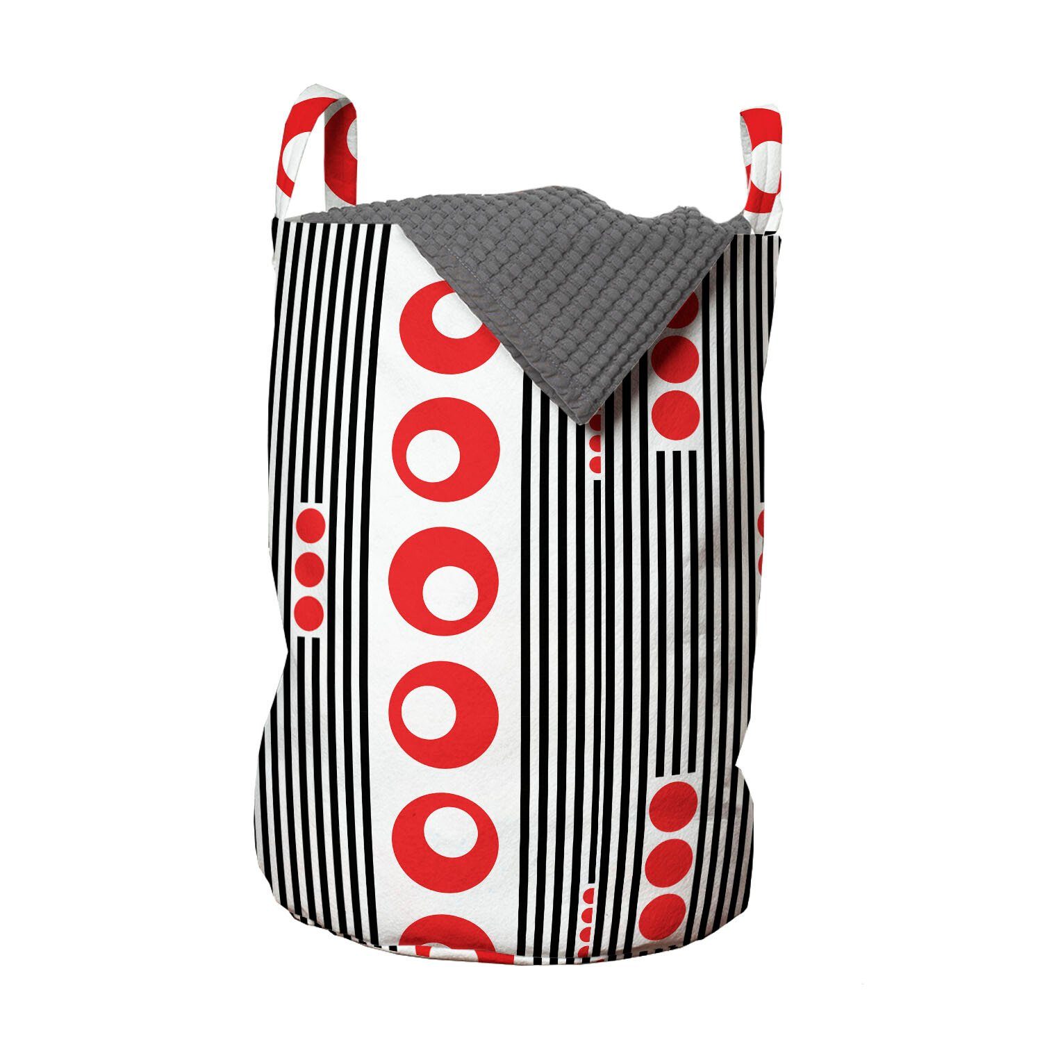 Abakuhaus Wäschesäckchen Wäschekorb mit Gitter Griffen für Vertikale Kreise Kordelzugverschluss Streifen Waschsalons
