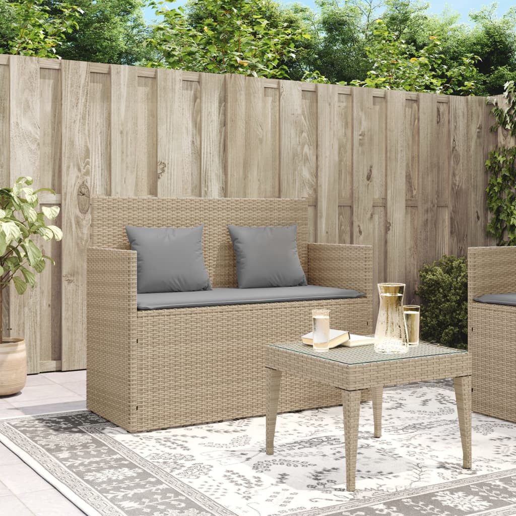 vidaXL Gartenbank Gartenbank mit Kissen Beige günstig online kaufen