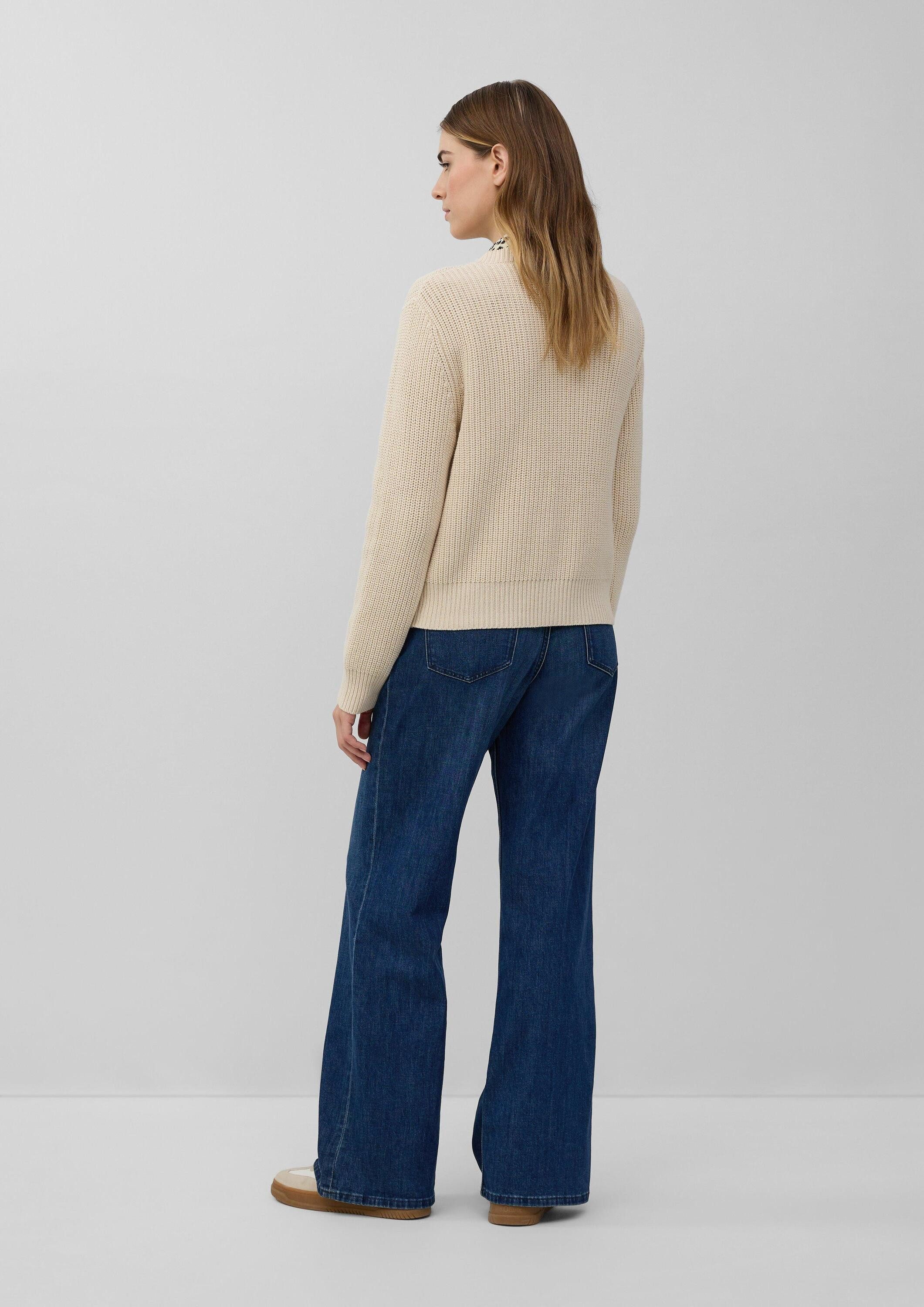 s.Oliver Cardigan Strickjacke Cardigan aus Baumwollmix in Ripp-Optik