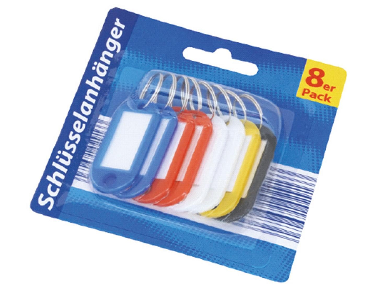 Schlüsselanhänger Set Schlüsselanhänger Set 8 Stück mehrfarbig Schlüsselkennzeichnung (Stück, 8-tlg., Schlüsselanhänger), Anhänger Schlüsselbund Schlüsselring Set Mehrpack Mehrfachpackung