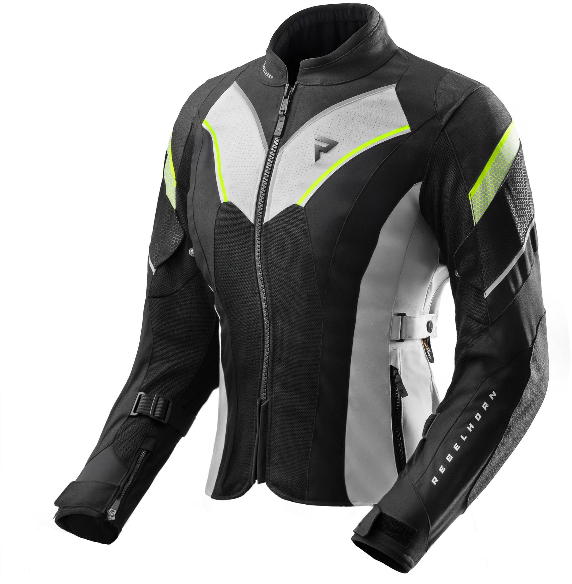 Rebelhorn Motorradjacke Hiflow 5 wasserdichte Damen Motorrad Textiljacke Rückenprotektor enthalten,Verbindungsreißverschluss,Ellenbogenpro