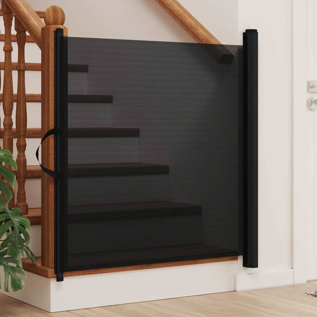 vidaXL Hundegitter Haustier-Barriere Ausziehbar Schwarz 82,5x125 cm