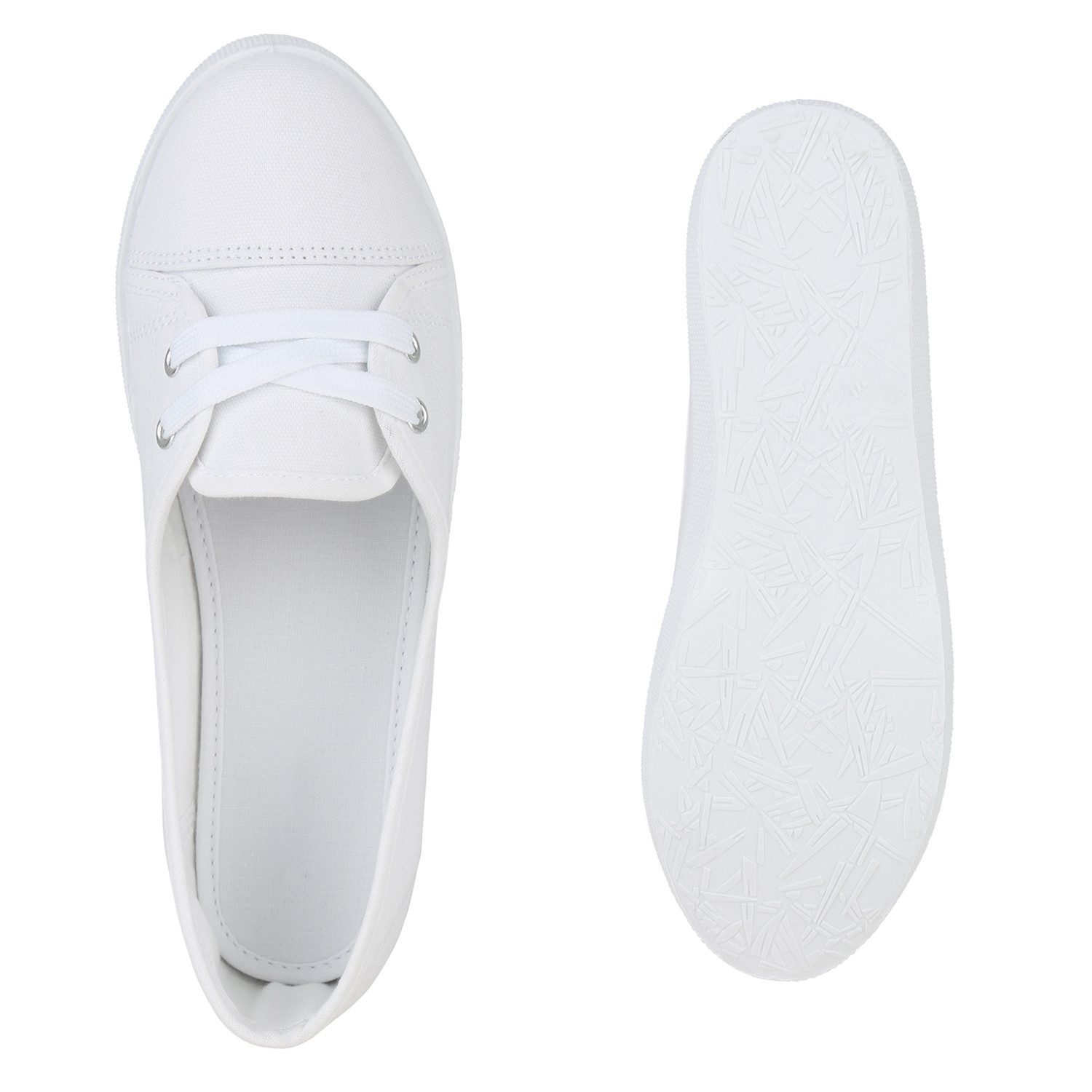 VAN HILL 841298 Sneaker Ballerinas Damen Sportliche Ballerinas Bequeme Basic Stoff Freizeit