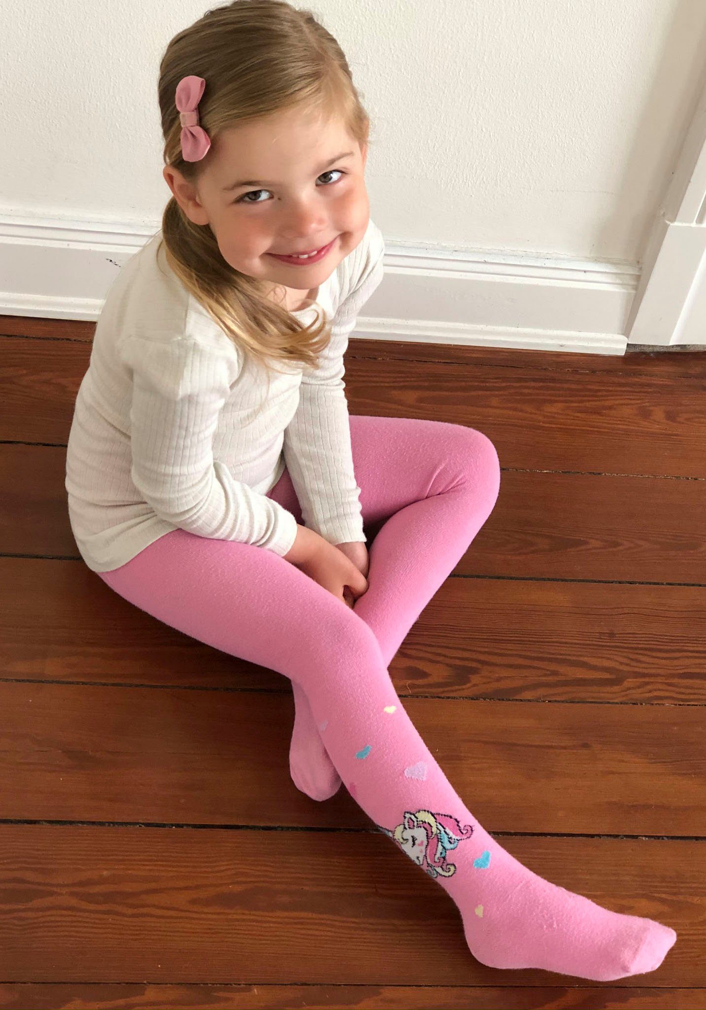 H.I.S Strickstrumpfhose (Packung 3 St) mit eingestrickten Einhorn Motiven