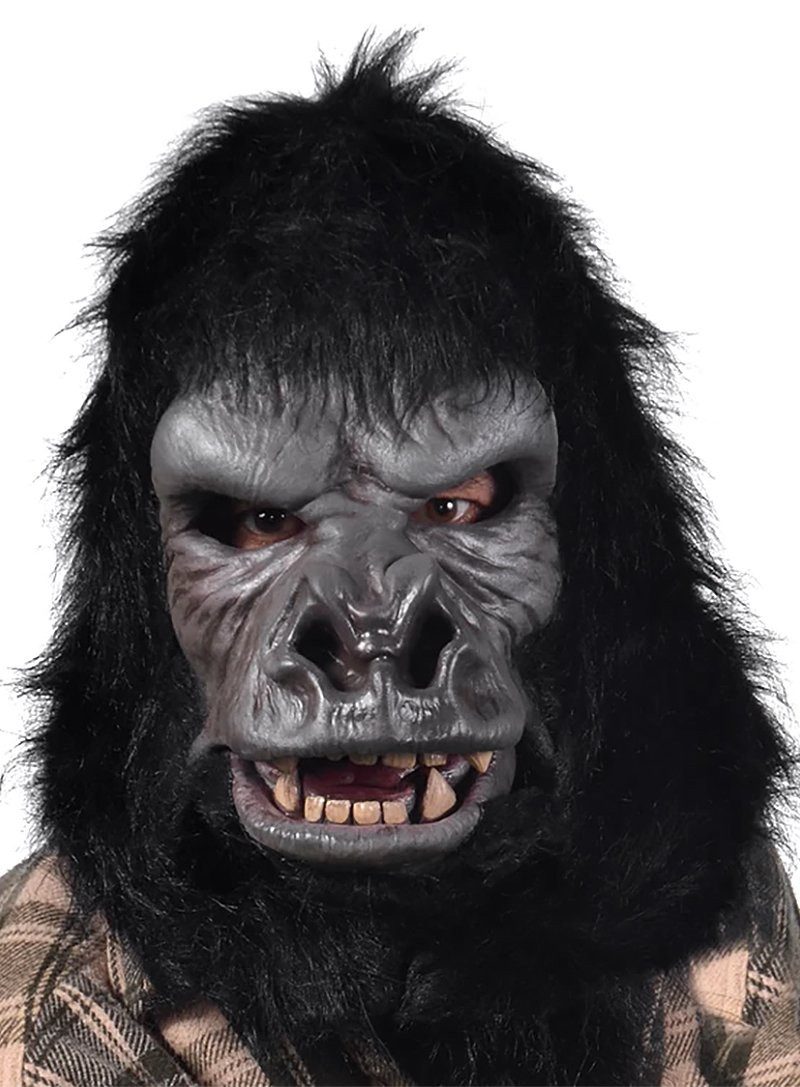 Zagone Studios Verkleidungsmaske Affenmaske Gorilla mit beweglichem Mund - Hallowee