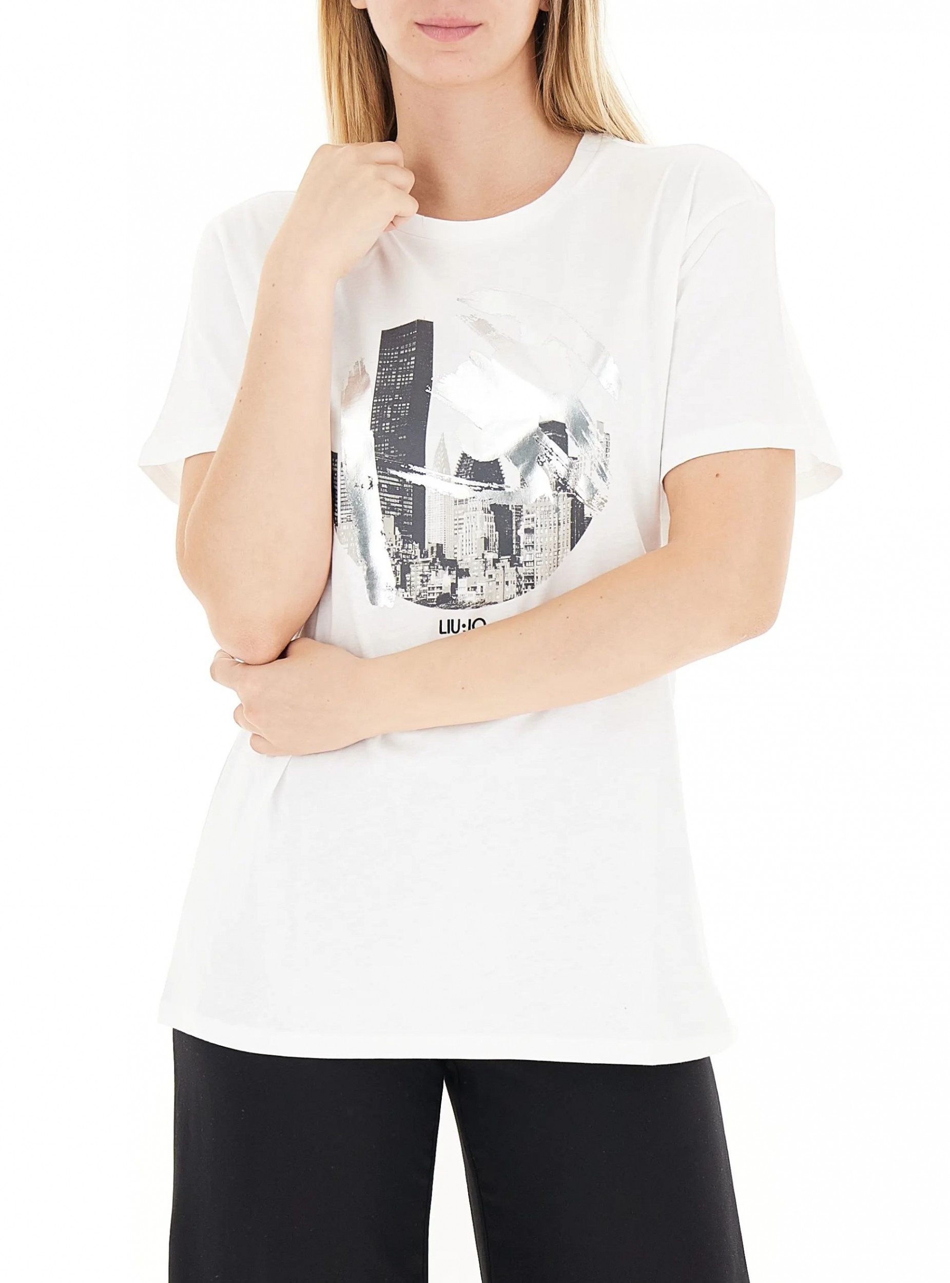 Liu Jo T-Shirt – Regular Fit T-Shirt mit Katzenmotiv – Damenshirt