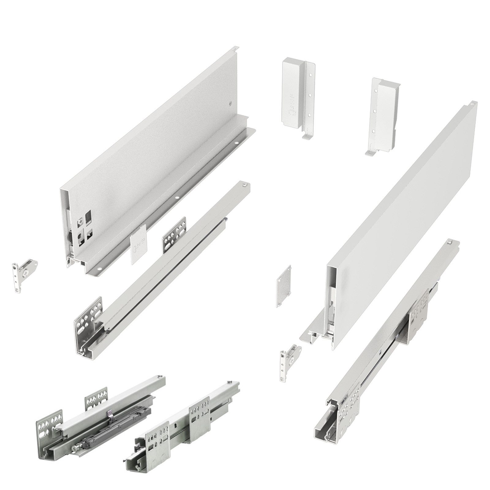 SO-TECH® Schublade Schubladensystem JUNKER SLIM Höhe 116 mm Push to Open, 35kg, Tiefe 550 mm, Zargenbreite 13 mm, weiß