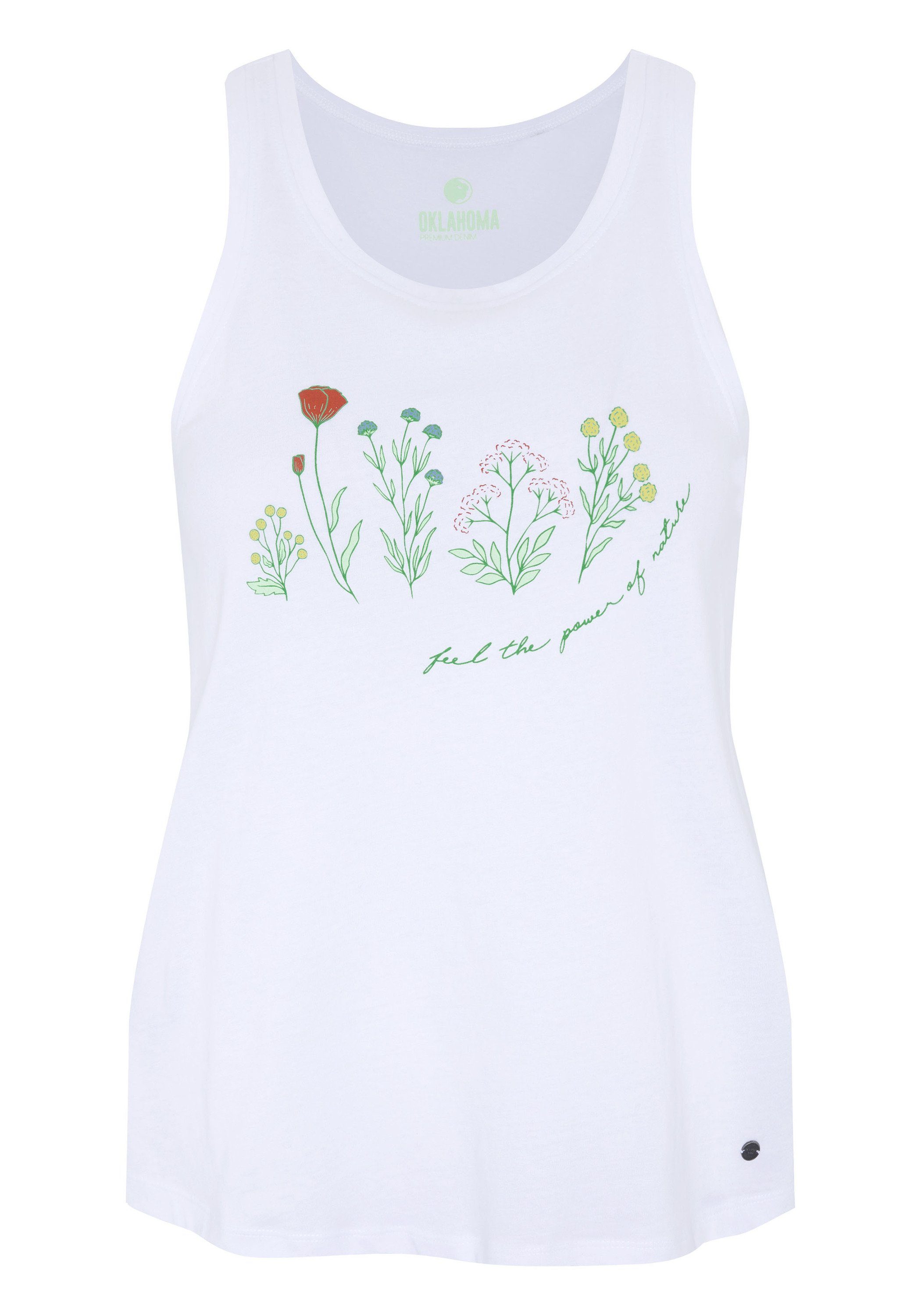 OKLAHOMA PREMIUM DENIM Tanktop im sommerlichen Floral-Design