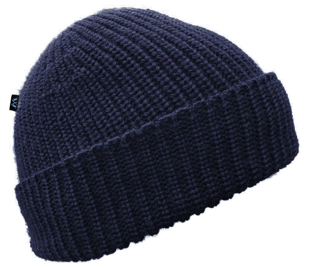 Blauer Peter Strickmütze (Packung) aus Schurwolle in Perlfang-Optik