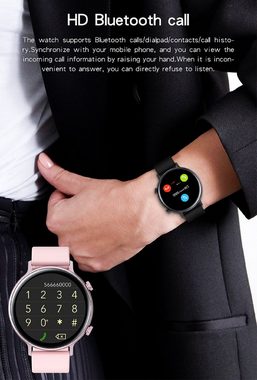 Karen M GW33 PRO Smartwatch (1,28 Zoll), inkl. Ladekabel, inkl. Schmuckbox, IPS-Display, IP68, Anruf, magnetisches Laden, Sportmodus