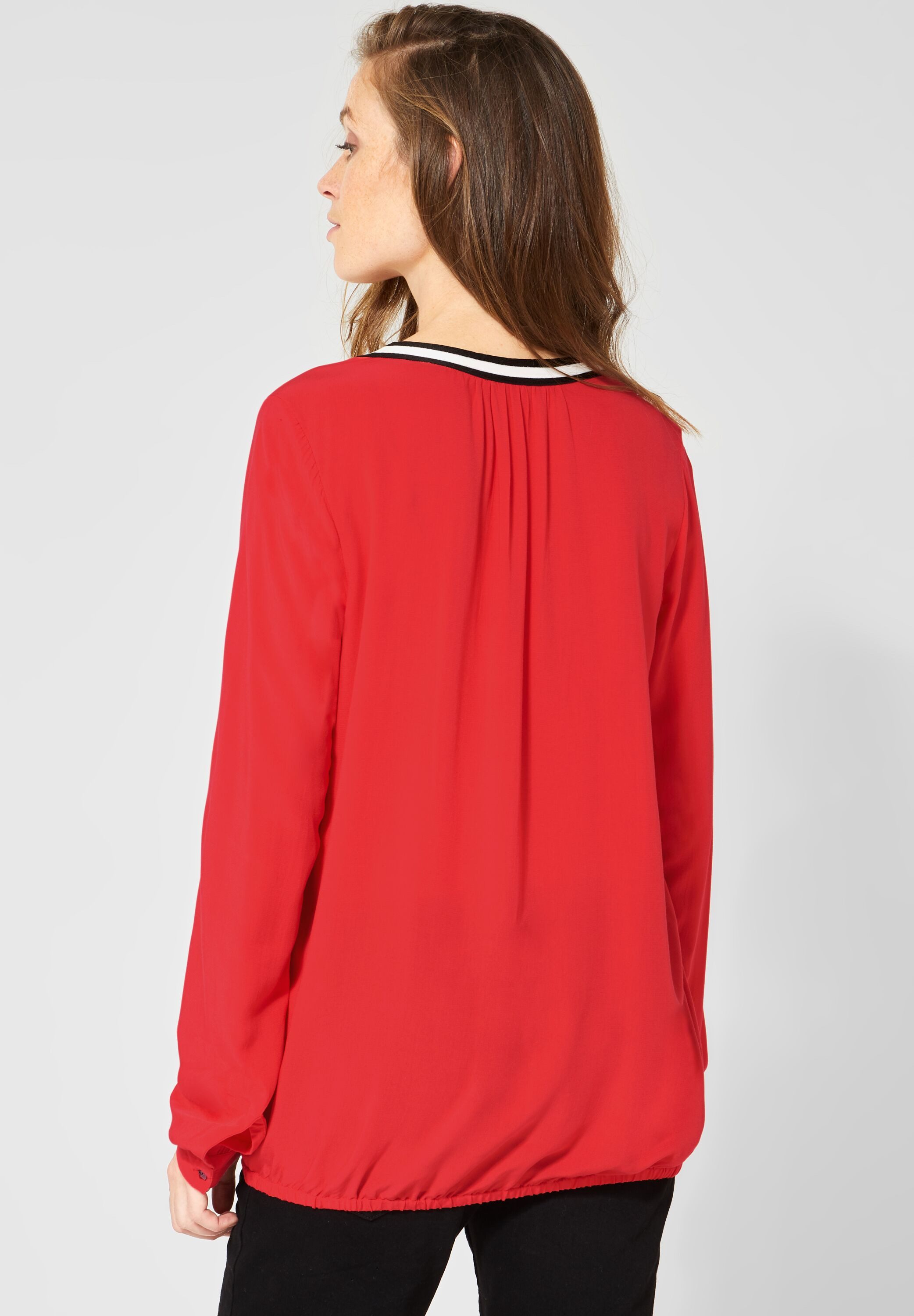 Langarmbluse Sportliche Uni Bluse