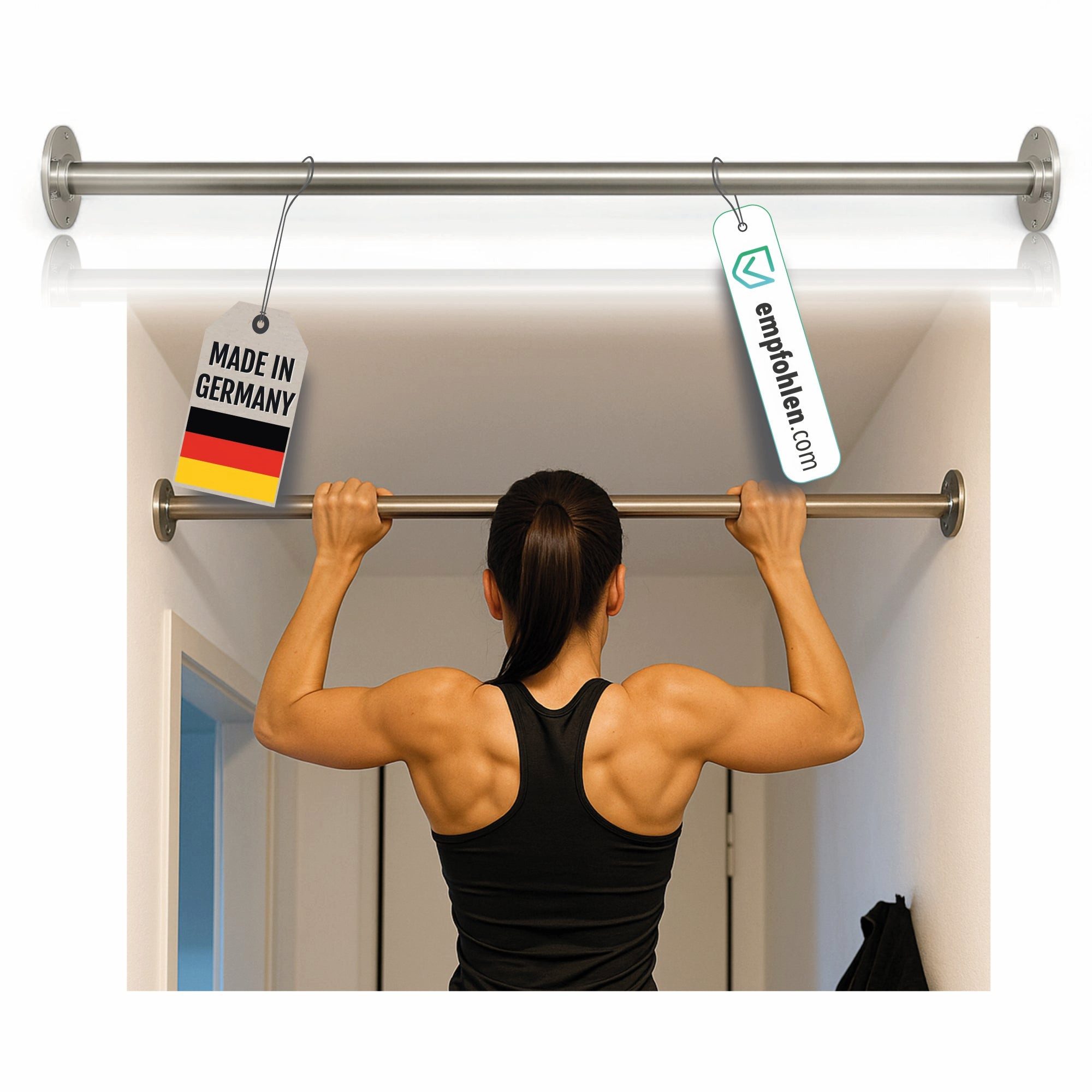 Active Peak Klimmzugstange Pullup Bar aus Edelstahl Maßanfertigung inkl. Befestigungsmaterial, Personalisiert