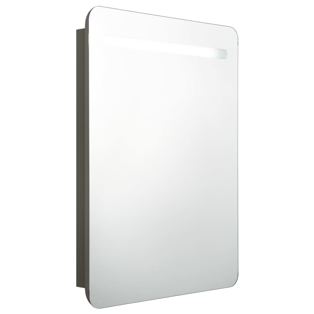vidaXL Badezimmerspiegelschrank Anthrazit 60x11x80 LED-Bad-Spiegelschrank cm (1-St)