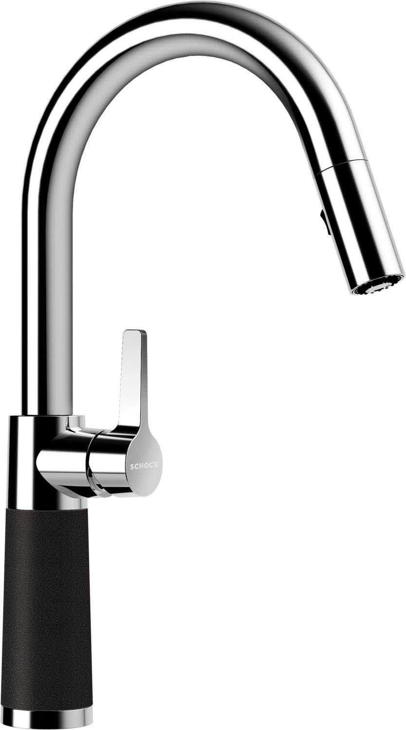 Schock Küchenarmatur SC-520 SB ausziehbar, Strahl-Brause, Rückflussverhinderer, Schwenkbereich 120°