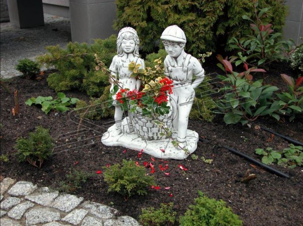 JVmoebel Skulptur Blumenkübel Pflanz Kübel Dekoration Figur Garten Vasen