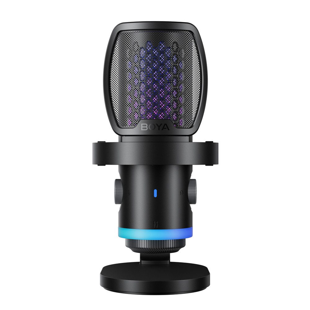 BOYA Streaming-Mikrofon Kondensatormikrofon Gaming Podcast (Spar-Set, 1-tlg), RGB-Beleuchtung, USB-C, ENC-Rauschunterdrückung