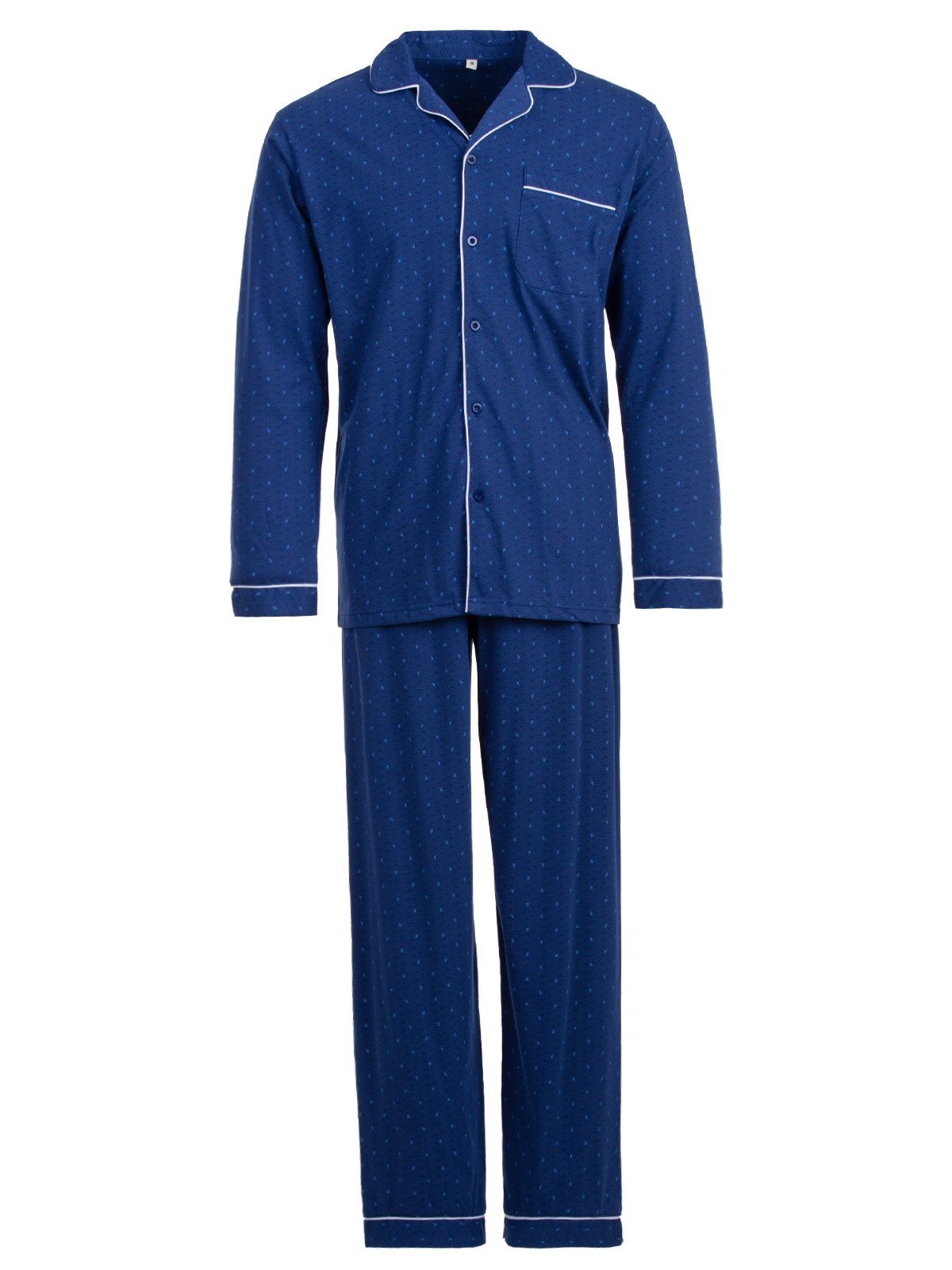 Henry Terre Schlafanzug Pyjama Set Langarm - Zacken günstig online kaufen