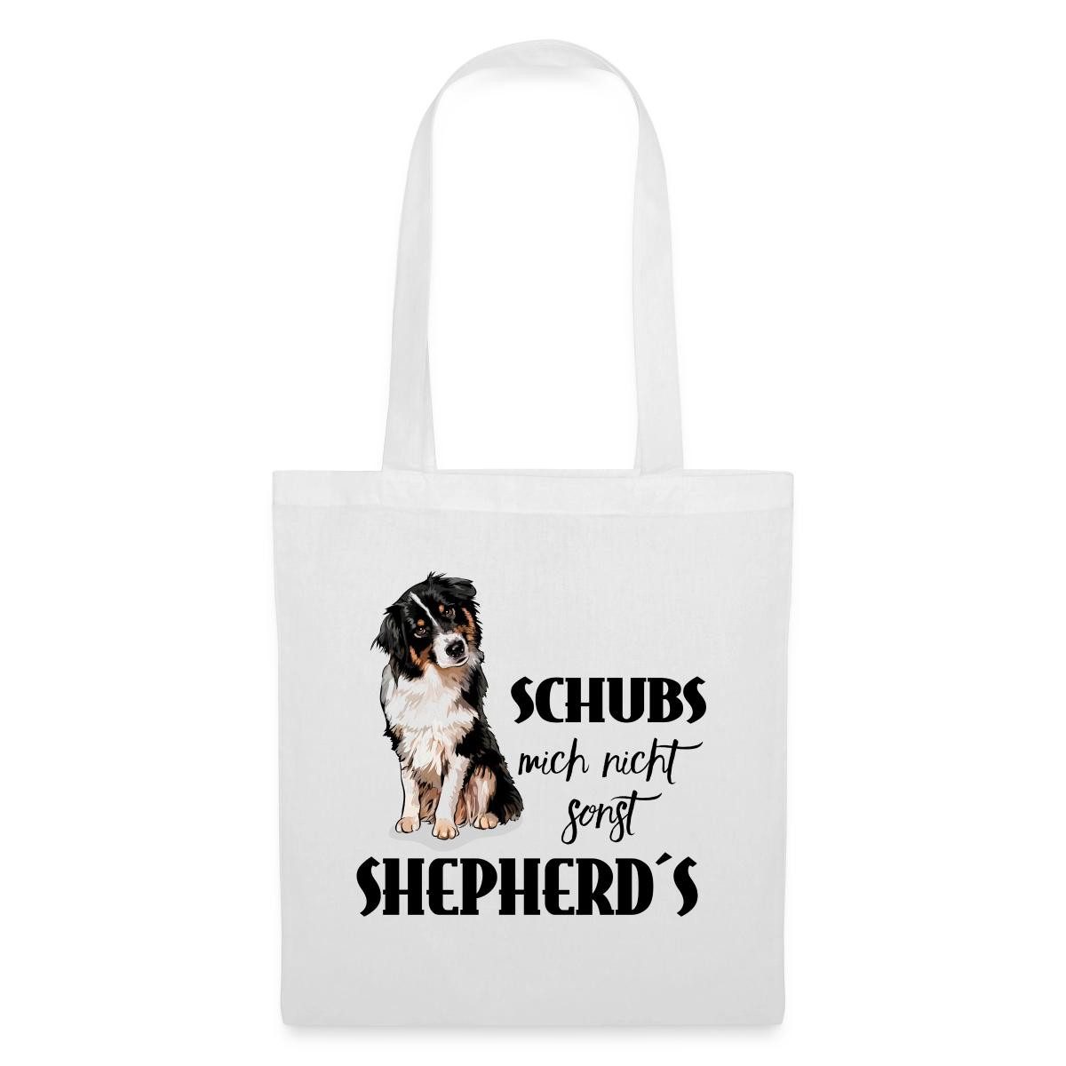 Spreadshirt Henkeltasche Australian Shepherd, Schubs Mich Nicht Sonst Shepherds Stoffbeutel (1-tlg)