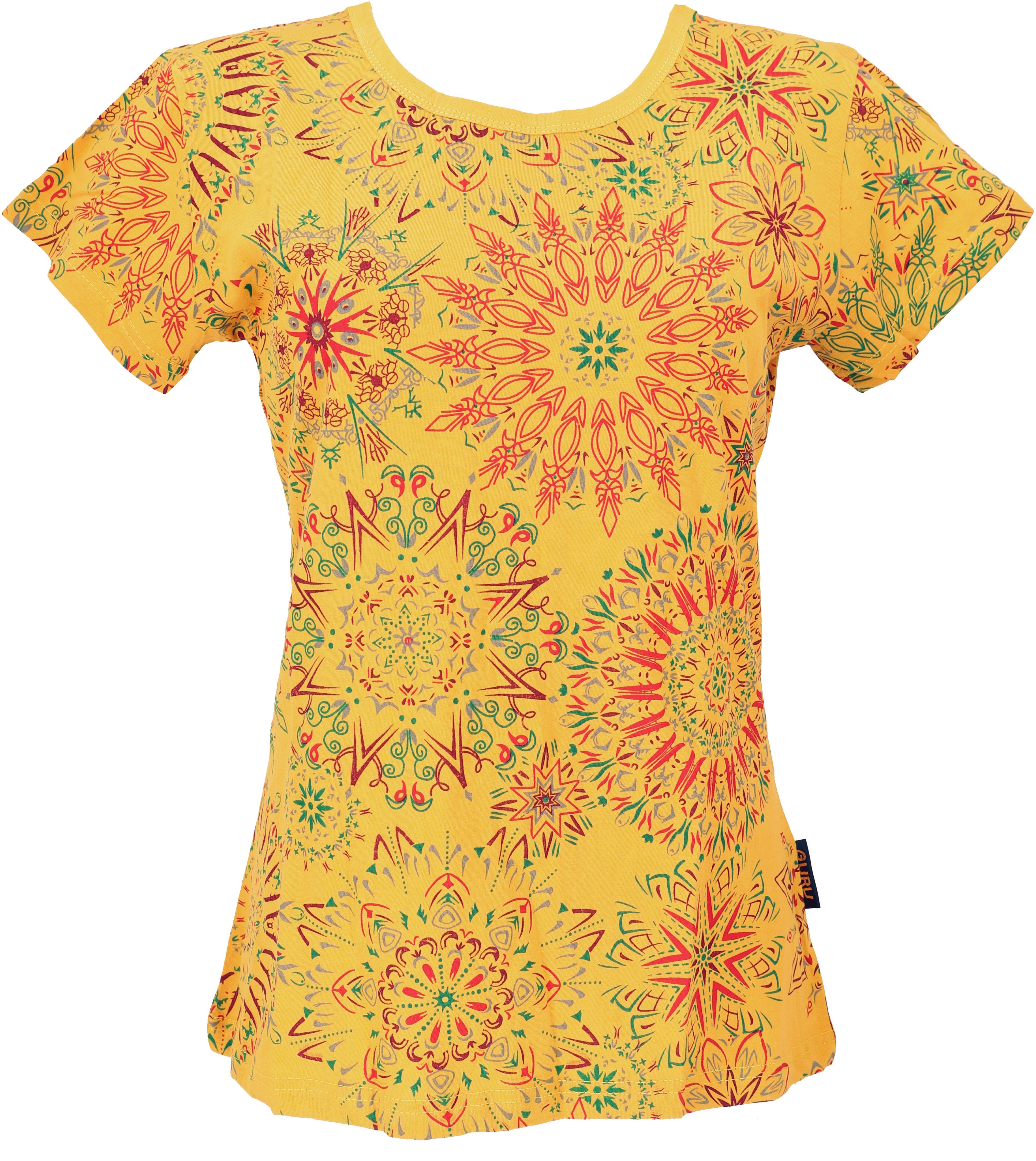 Guru-Shop T-Shirt Boho T-Shirt mit Mandaladruck, günstig online kaufen