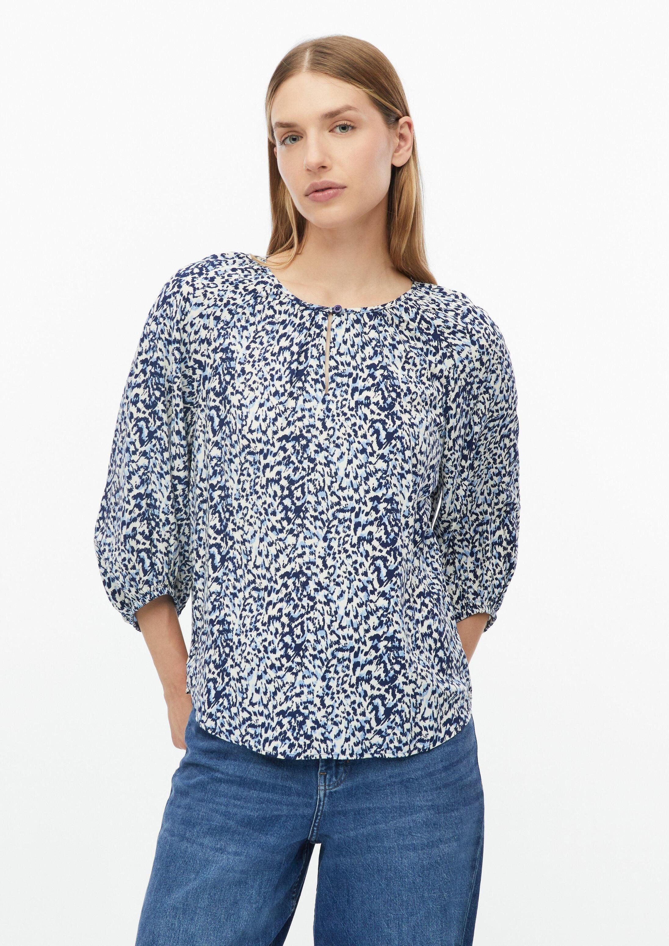 s.Oliver Kurzarmbluse Bluse Bluse im Relaxed Fit mit All-over-Print