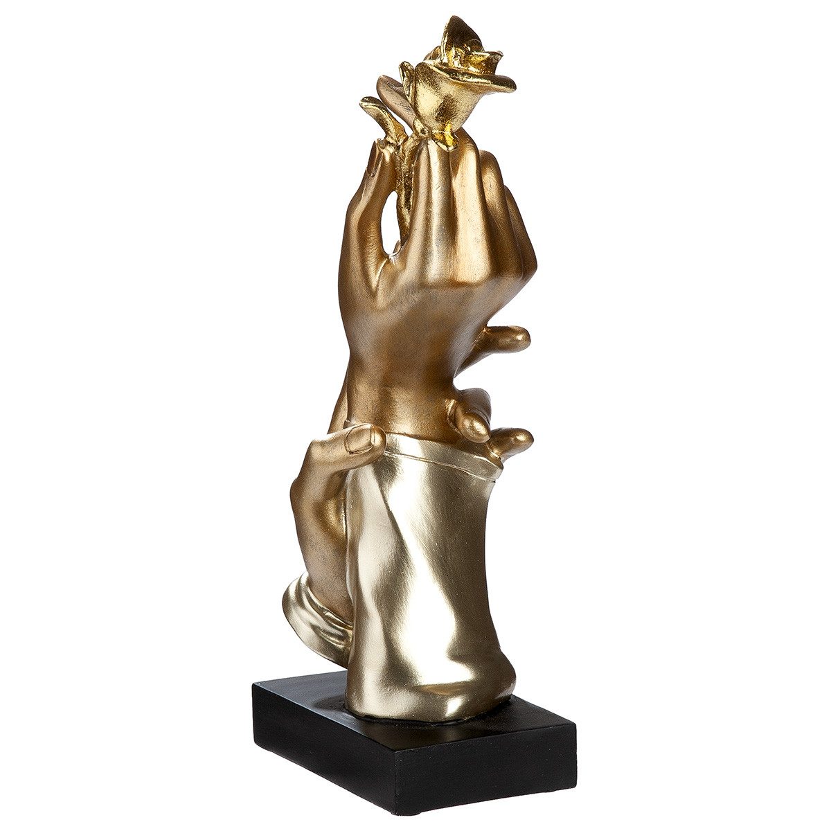 MF Skulptur Deko Skulptur Goldene Hände mit Rose 29,5cm (1 St) – Bild 4 von 5