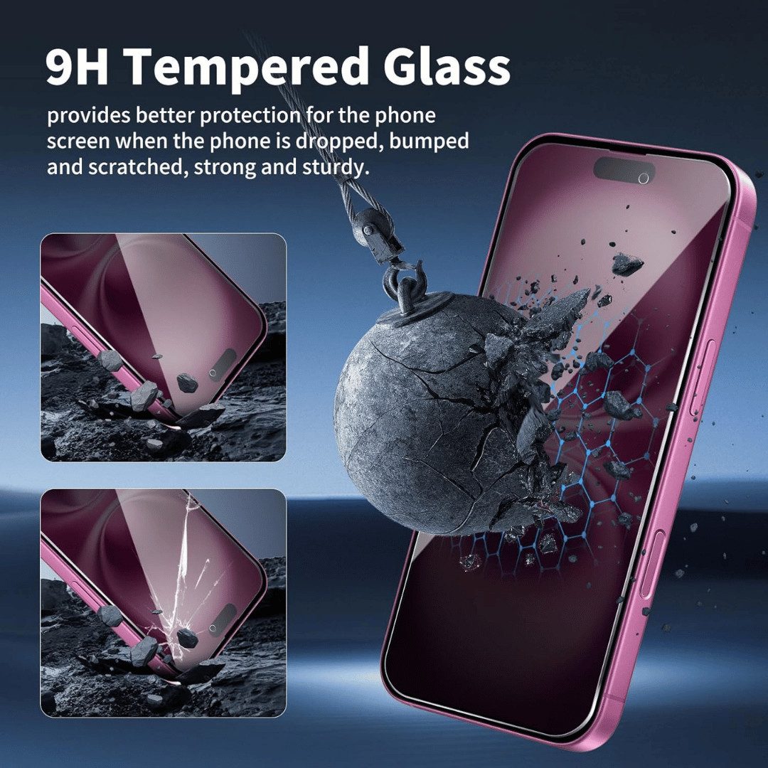 SmartUP Displayschutzglas 2X Schutzglas für iPhone 16 Plus Sichtschutz Panzerglas Panzerfolie 9H für iPhone 16 Plus, Blickschutz, Anti-Spy – Bild 4 von 5