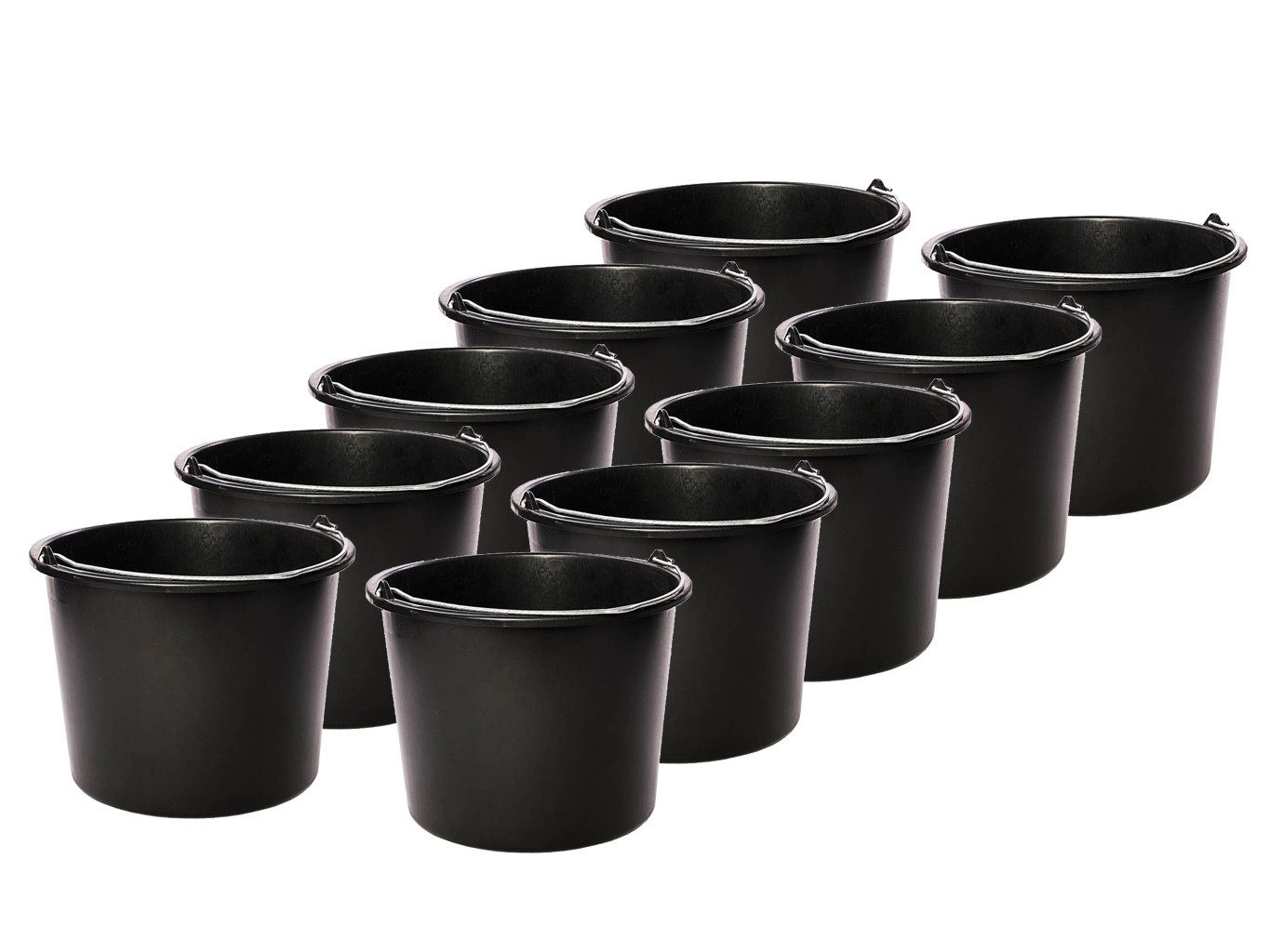 ASKON Baueimer PE rund, (Packung, 10-tlg), 12 Liter, 10er Pack