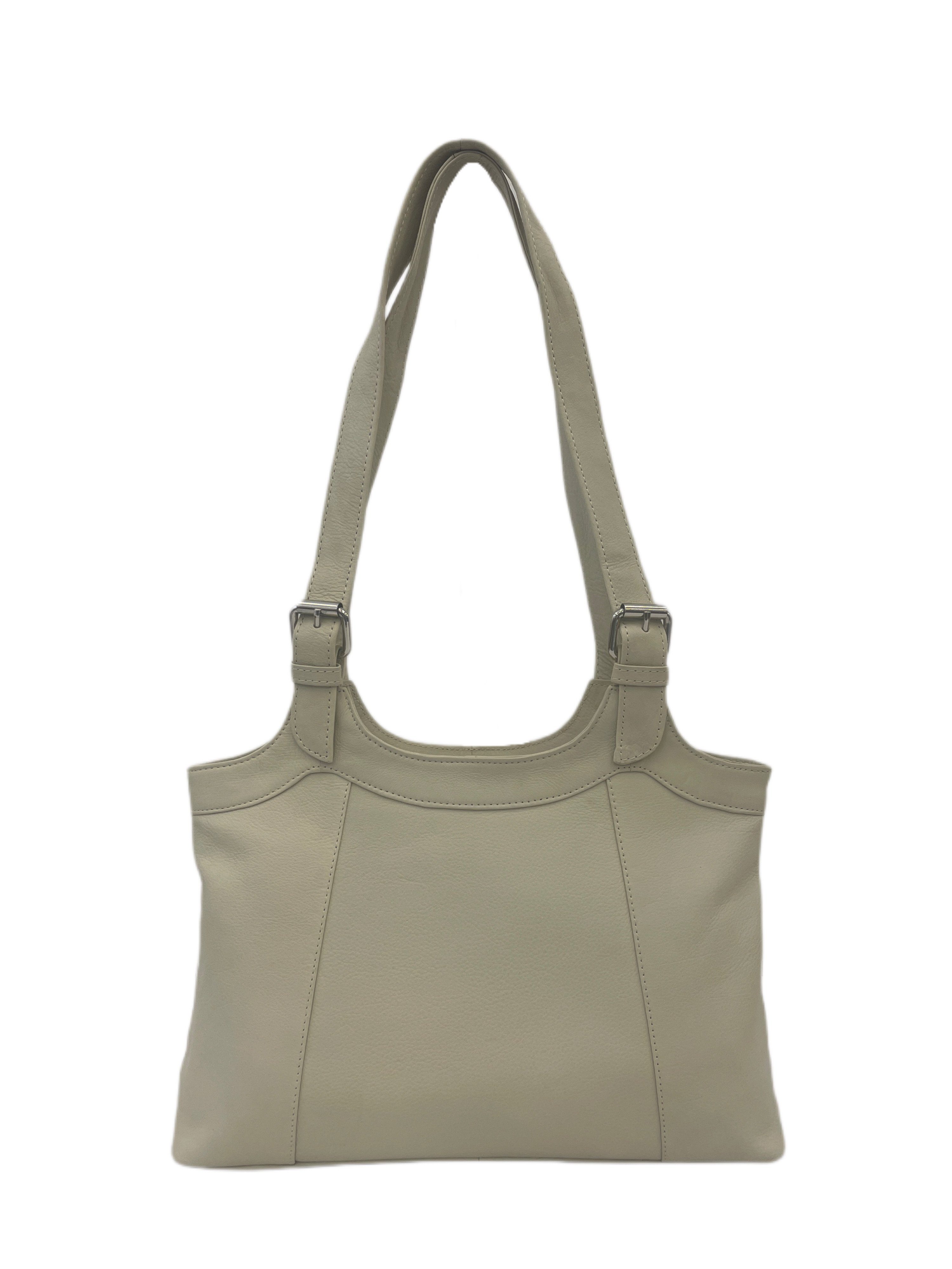 Cinino Handtasche Kate, Ledertasche Schultertasche Beige