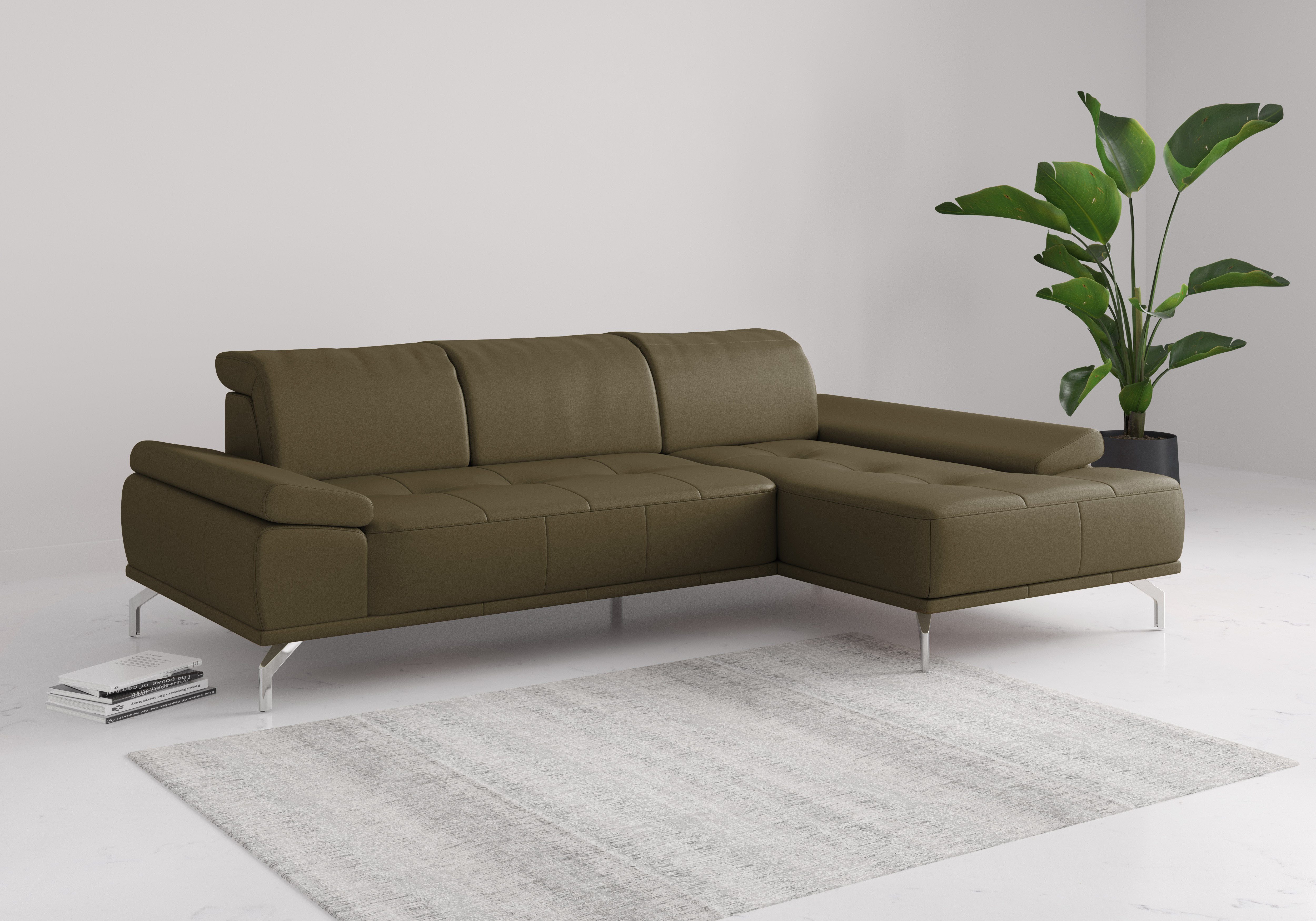 Home affaire Ecksofa Caluna, Inkl.Sitztiefenverstellung, wahlweise mit Kopf- und Armteilverstellung