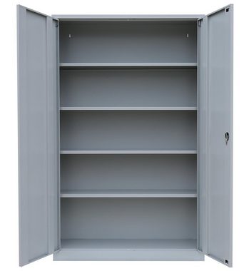 Steelboxx Mehrzweckschrank Metallschrank abschließbar Aktenschrank Büroschrank 195x120x42cm (1-St) Komplett montiert, keine Montage notwendig