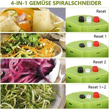 PFCTART Gemüseschneider Spiralschneider 4 in 1 Gemüseschneider, Hand Spiralschneider Gemüse