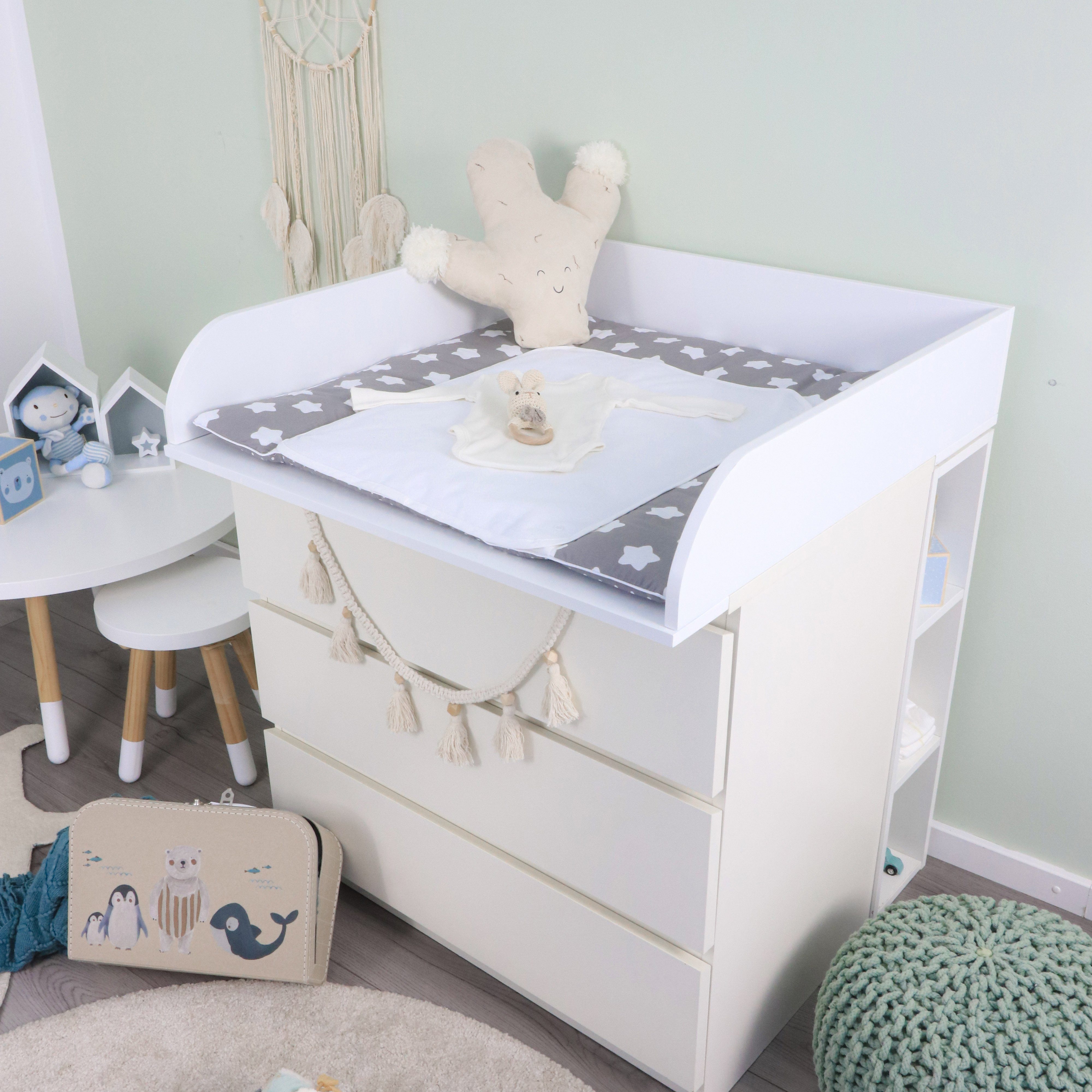 Puckdaddy GmbH Wickelaufsatz Ben (80x78cm) für IKEA Malm Kommoden, Wickelau günstig online kaufen