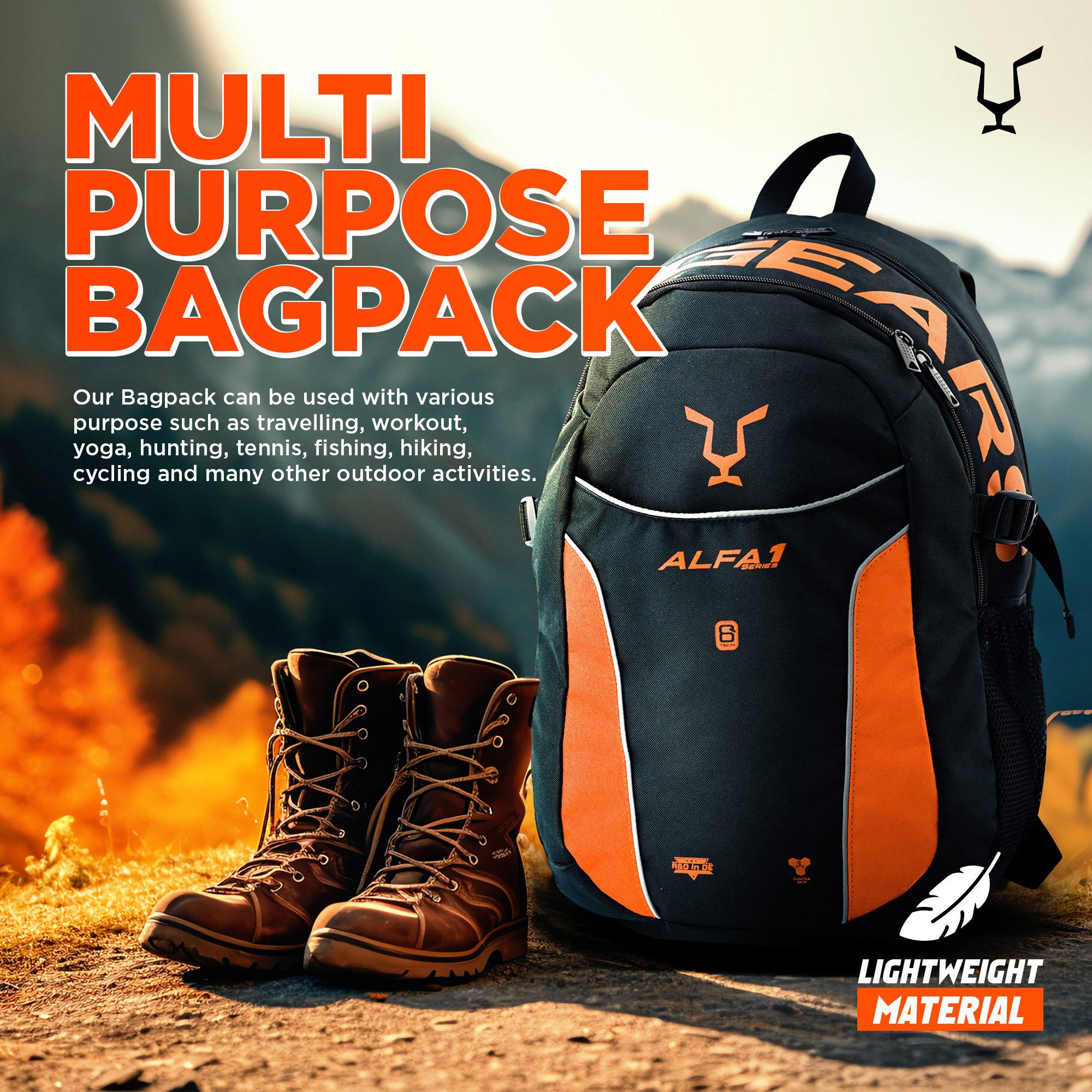 JAG GEARS Rucksack Sporttasche, Gymbag für Damen und Herren, Reisetasche, Yoga, Workout (Set, mehrere Fächer für Laptop, Schuhe, Wasserflasche, Reiseutensilien), made of high-quality, durable multiverse backpack