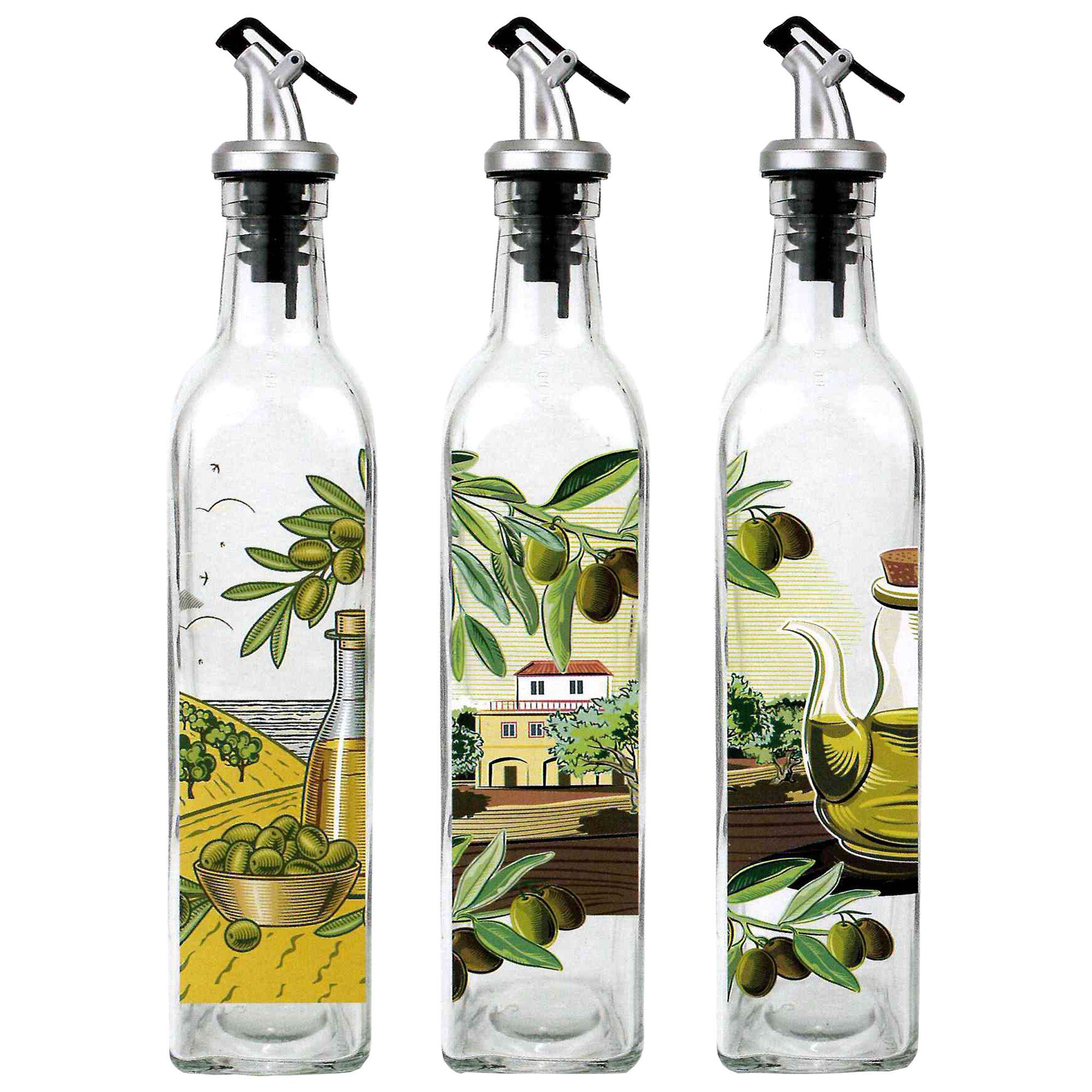 conkor Ölausgießer Olivenölflasche Essig Öl Olivenöl Flasche 0,25L,  Ausgießer, Spender, Ölspender, Glas
