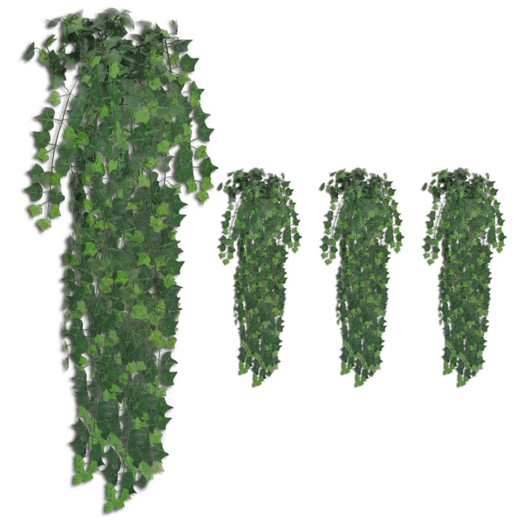 Künstliche Zimmerpflanze Künstliche Efeuranken 4 Stk. Grün 90 cm