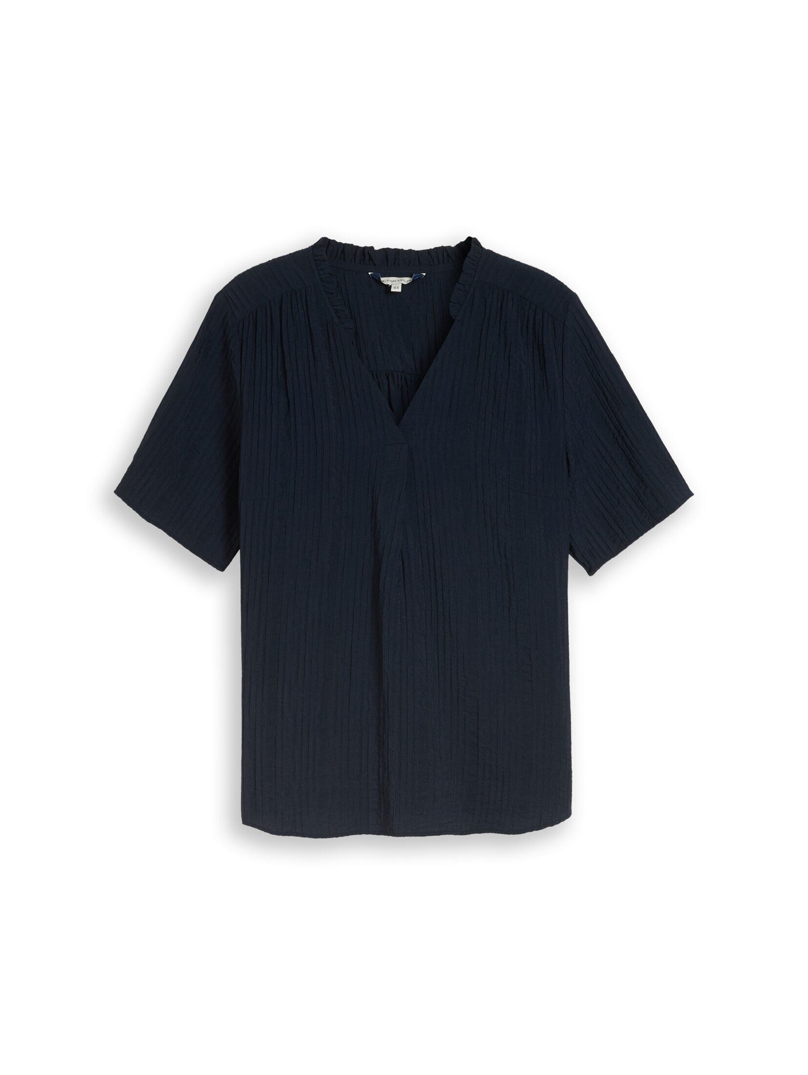 TOM TAILOR PLUS Kurzarmbluse Blusen & Shirts Plus Size - Crinkle Bluse mit V-Ausschnitt